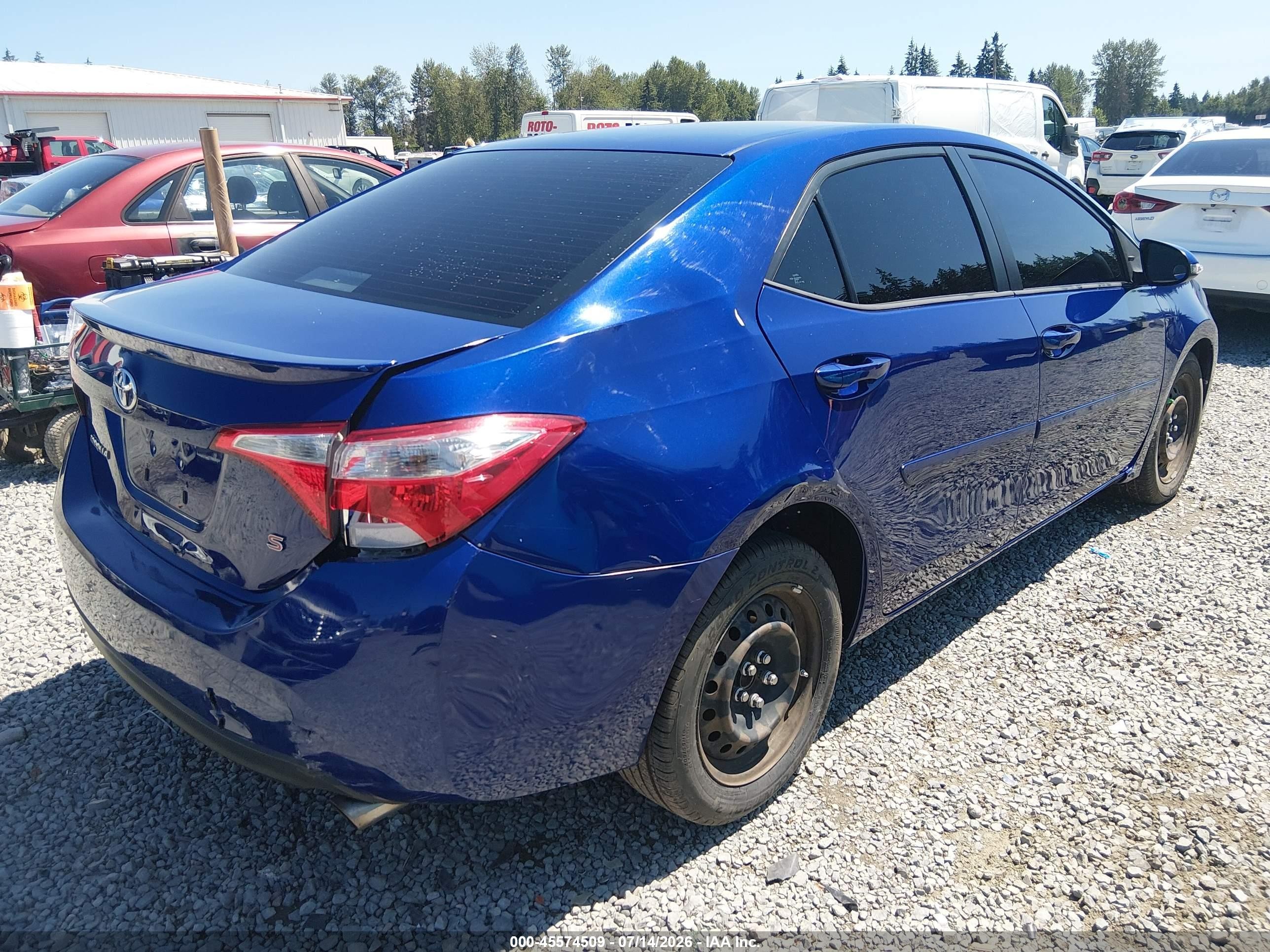2014 Toyota Corolla S Plus Синий vin: 2T1BURHEXEC018987