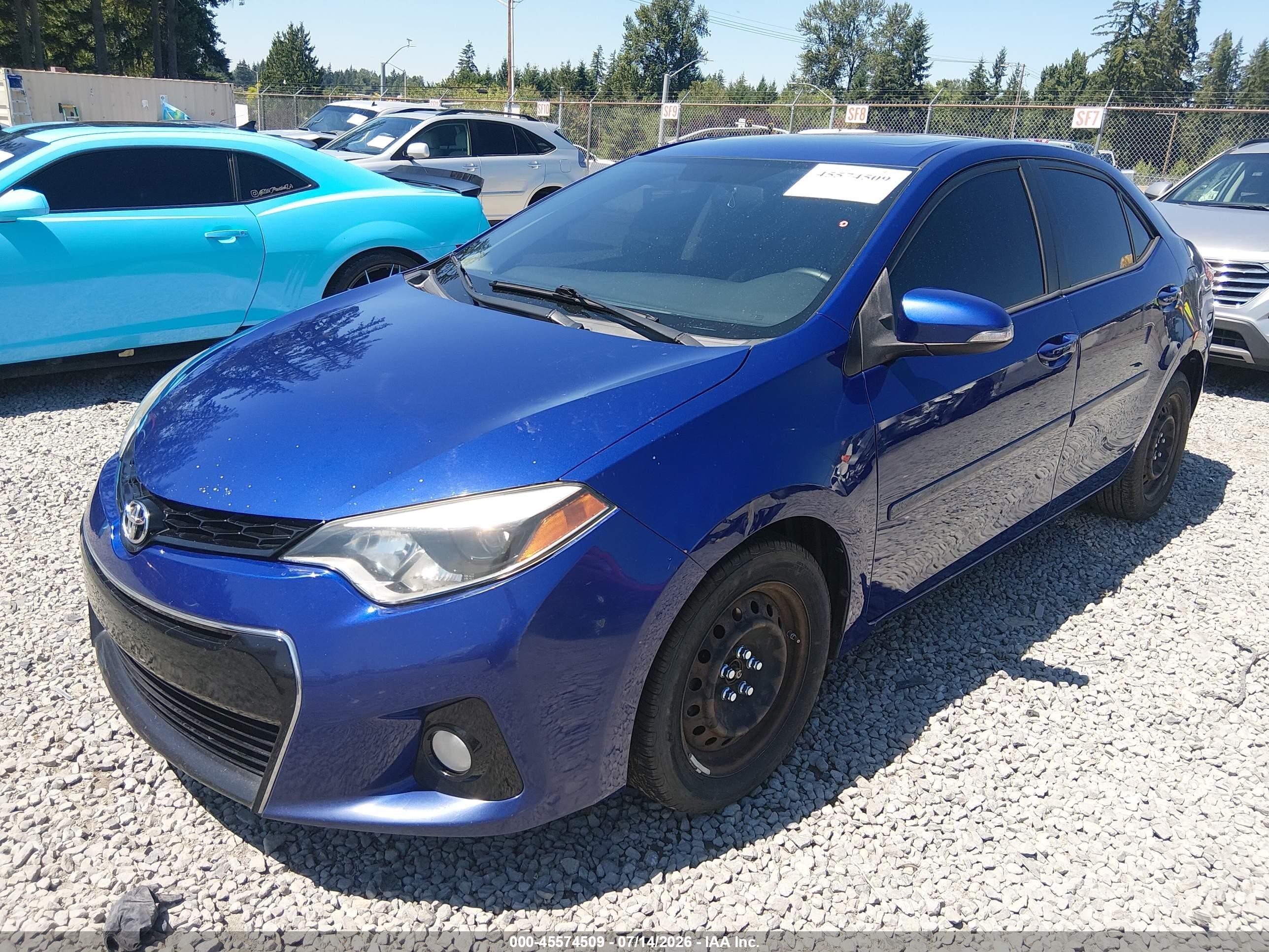 2014 Toyota Corolla S Plus Синий vin: 2T1BURHEXEC018987