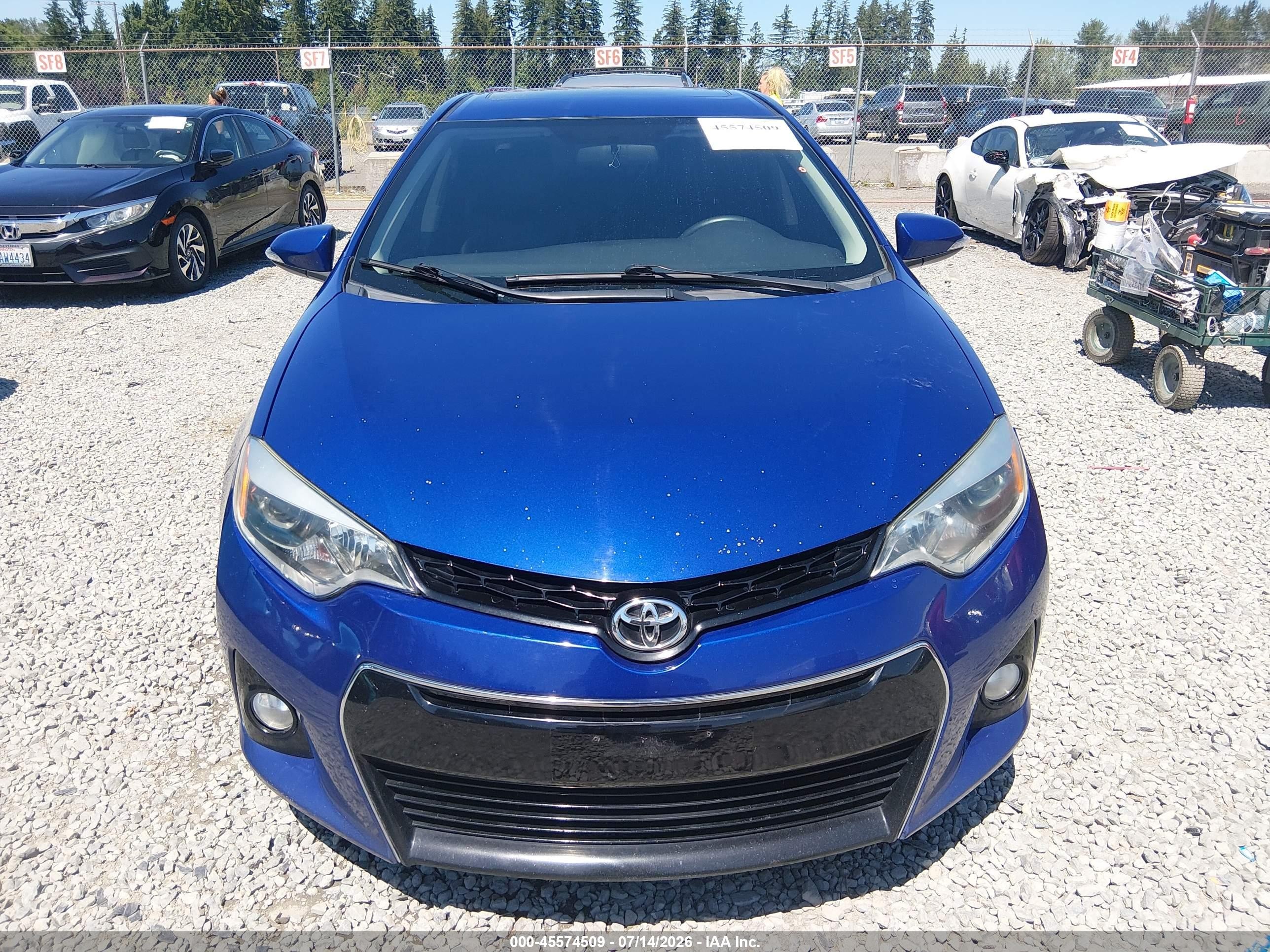 2014 Toyota Corolla S Plus Синий vin: 2T1BURHEXEC018987