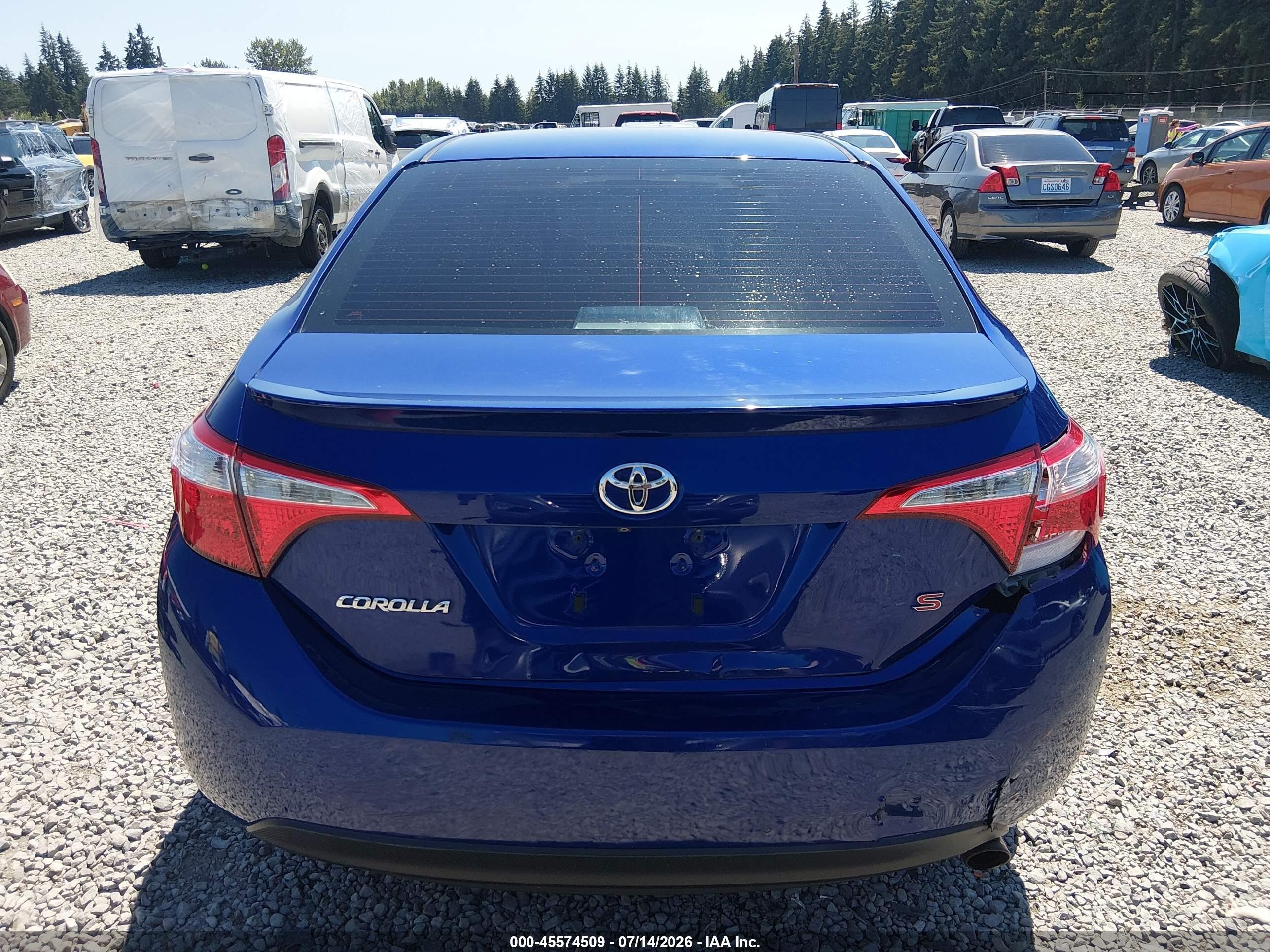 2014 Toyota Corolla S Plus Синий vin: 2T1BURHEXEC018987