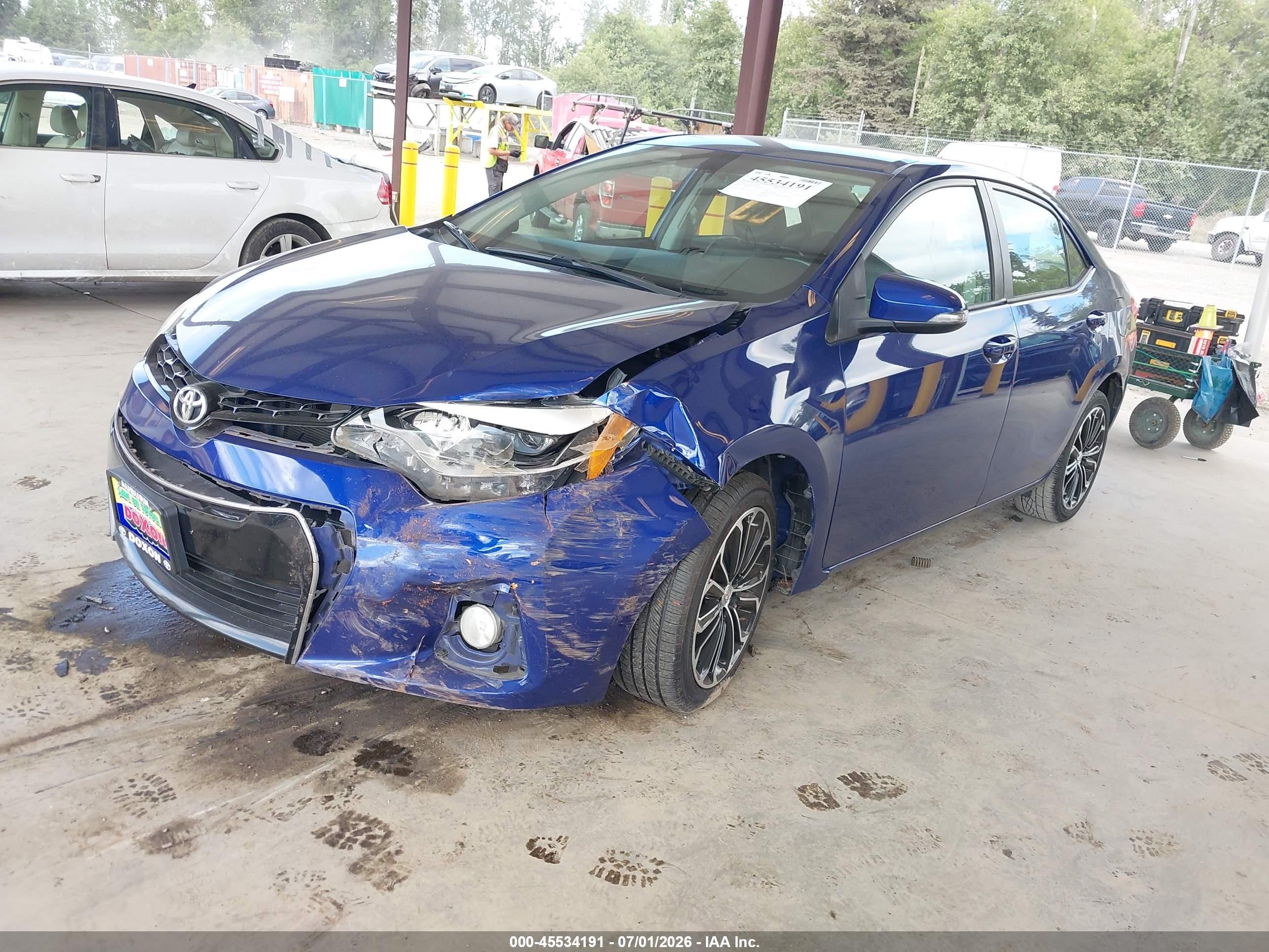 2014 Toyota Corolla S Plus Blue vin: 2T1BURHEXEC043548