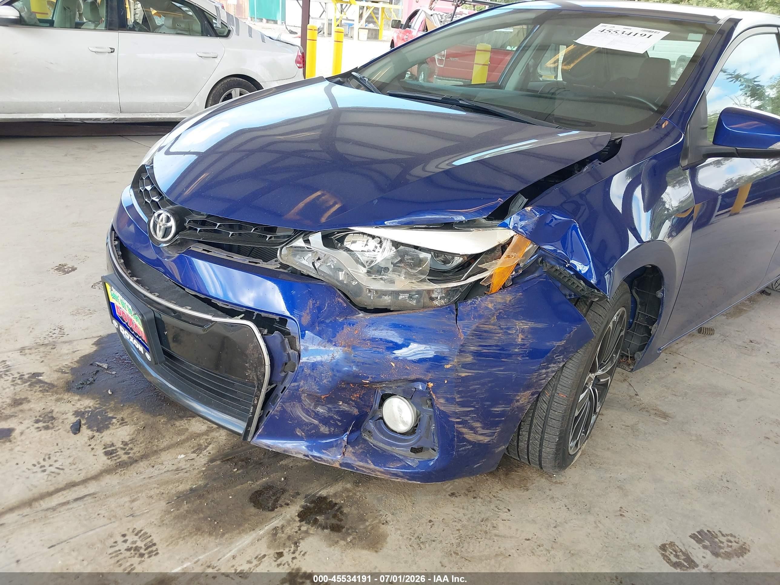 2014 Toyota Corolla S Plus Blue vin: 2T1BURHEXEC043548