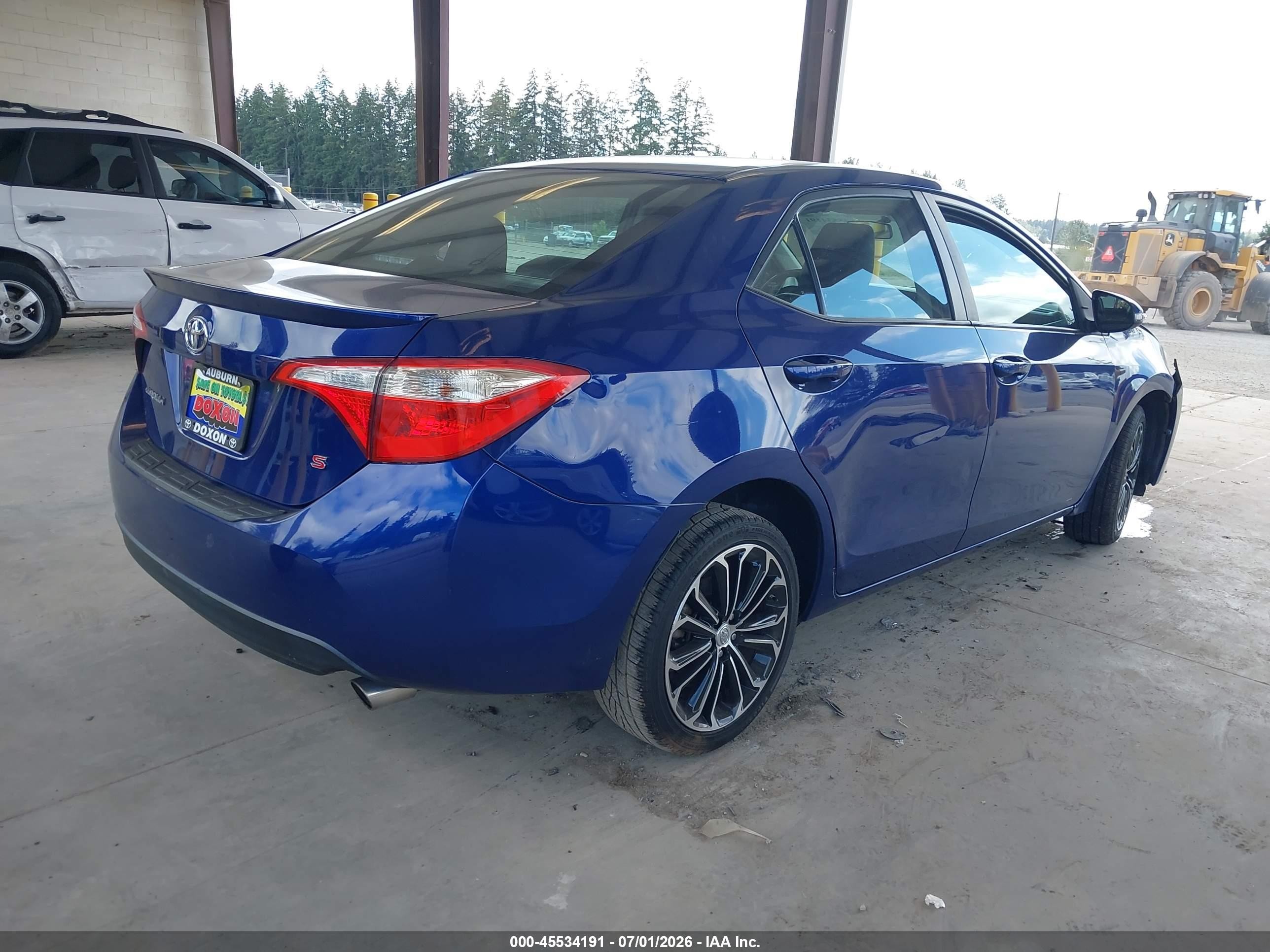 2014 Toyota Corolla S Plus Blue vin: 2T1BURHEXEC043548