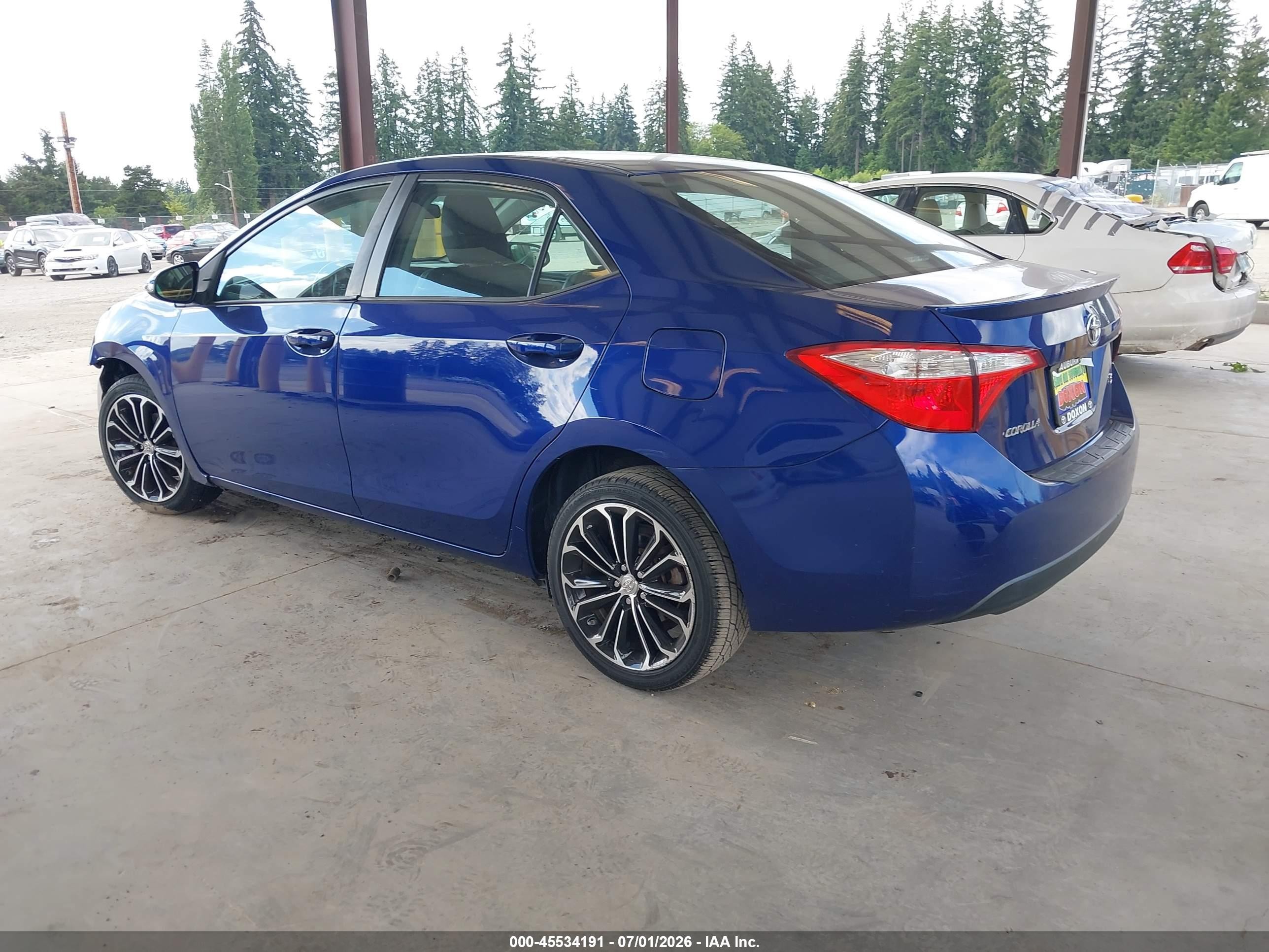 2014 Toyota Corolla S Plus Blue vin: 2T1BURHEXEC043548
