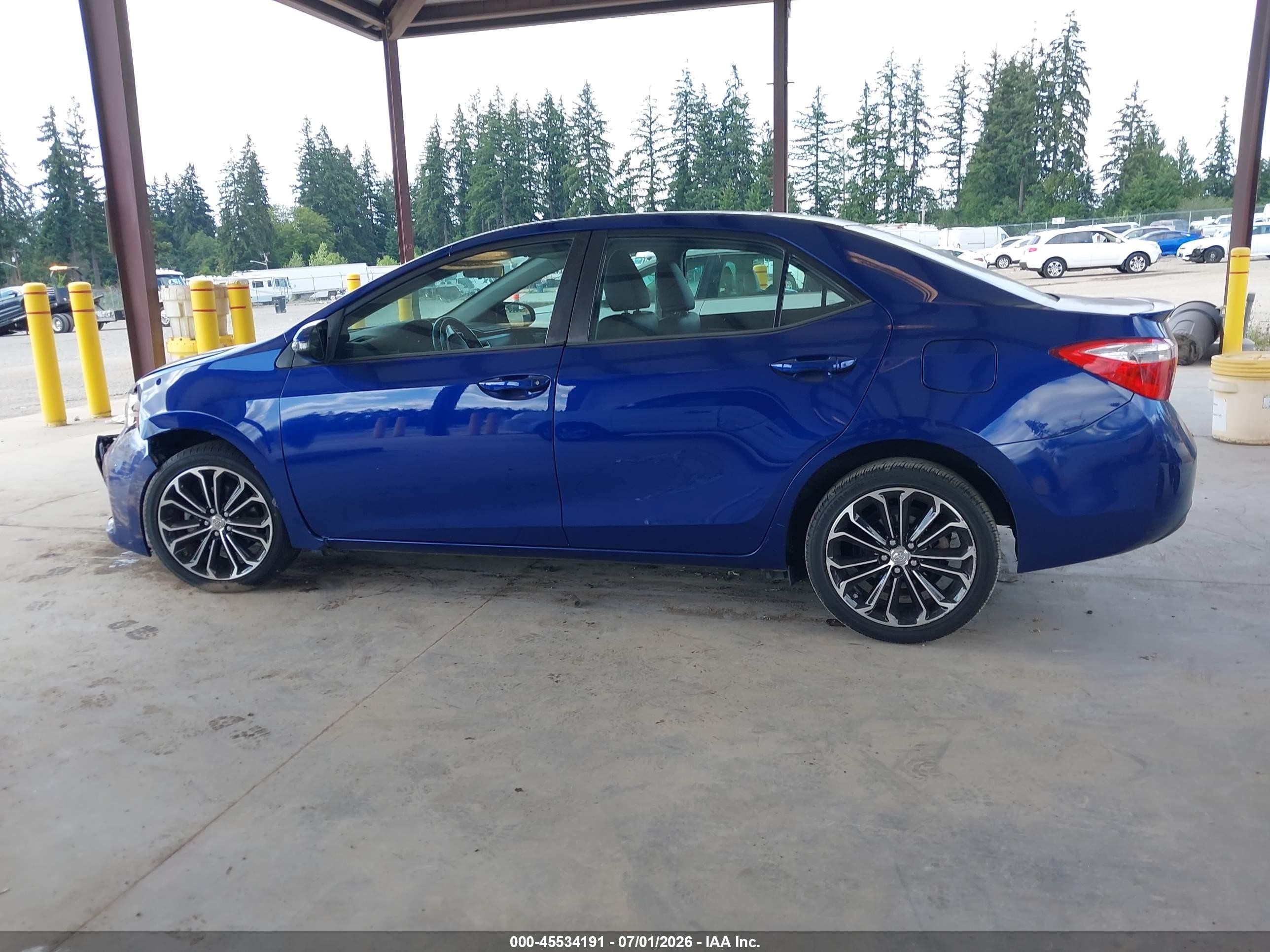 2014 Toyota Corolla S Plus Blue vin: 2T1BURHEXEC043548