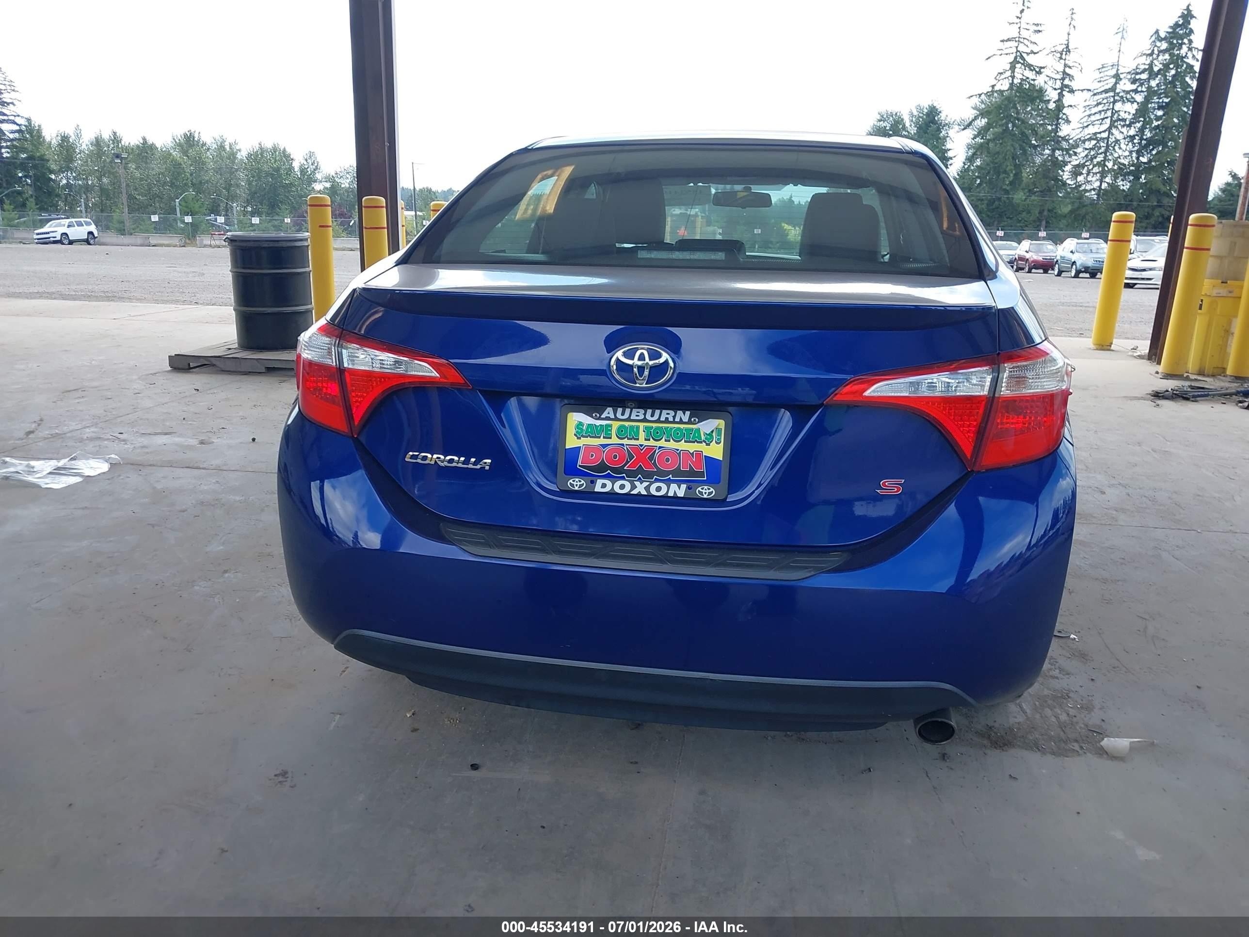 2014 Toyota Corolla S Plus Blue vin: 2T1BURHEXEC043548