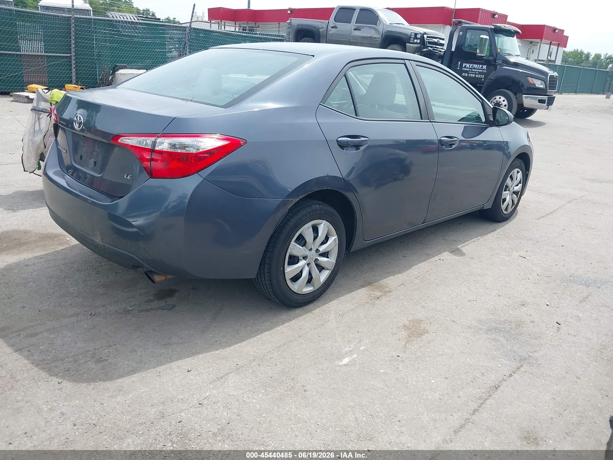 2014 Toyota Corolla Le Gray vin: 2T1BURHEXEC063072