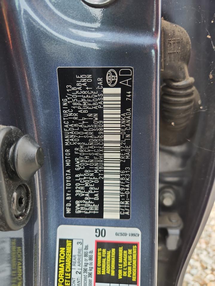 2014 Toyota Corolla Le Silver vin: 2T1BURHEXEC069809