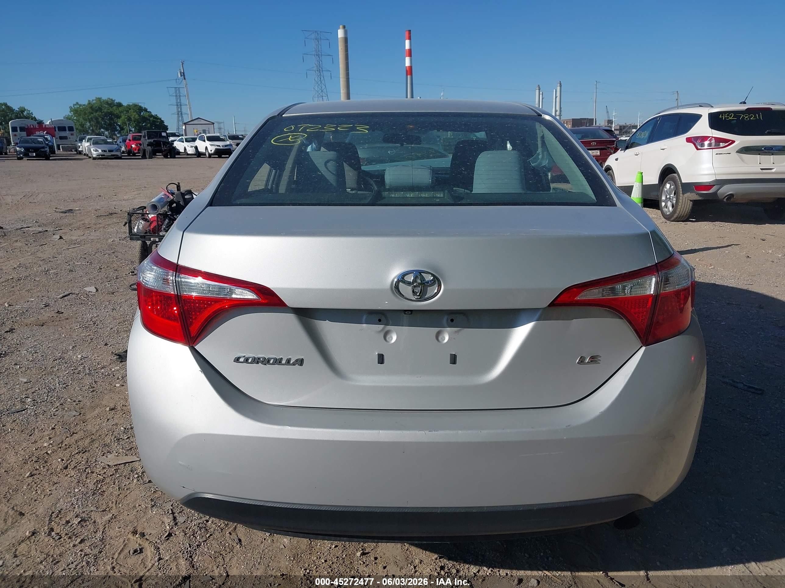 2014 Toyota Corolla Le Silver vin: 2T1BURHEXEC072323