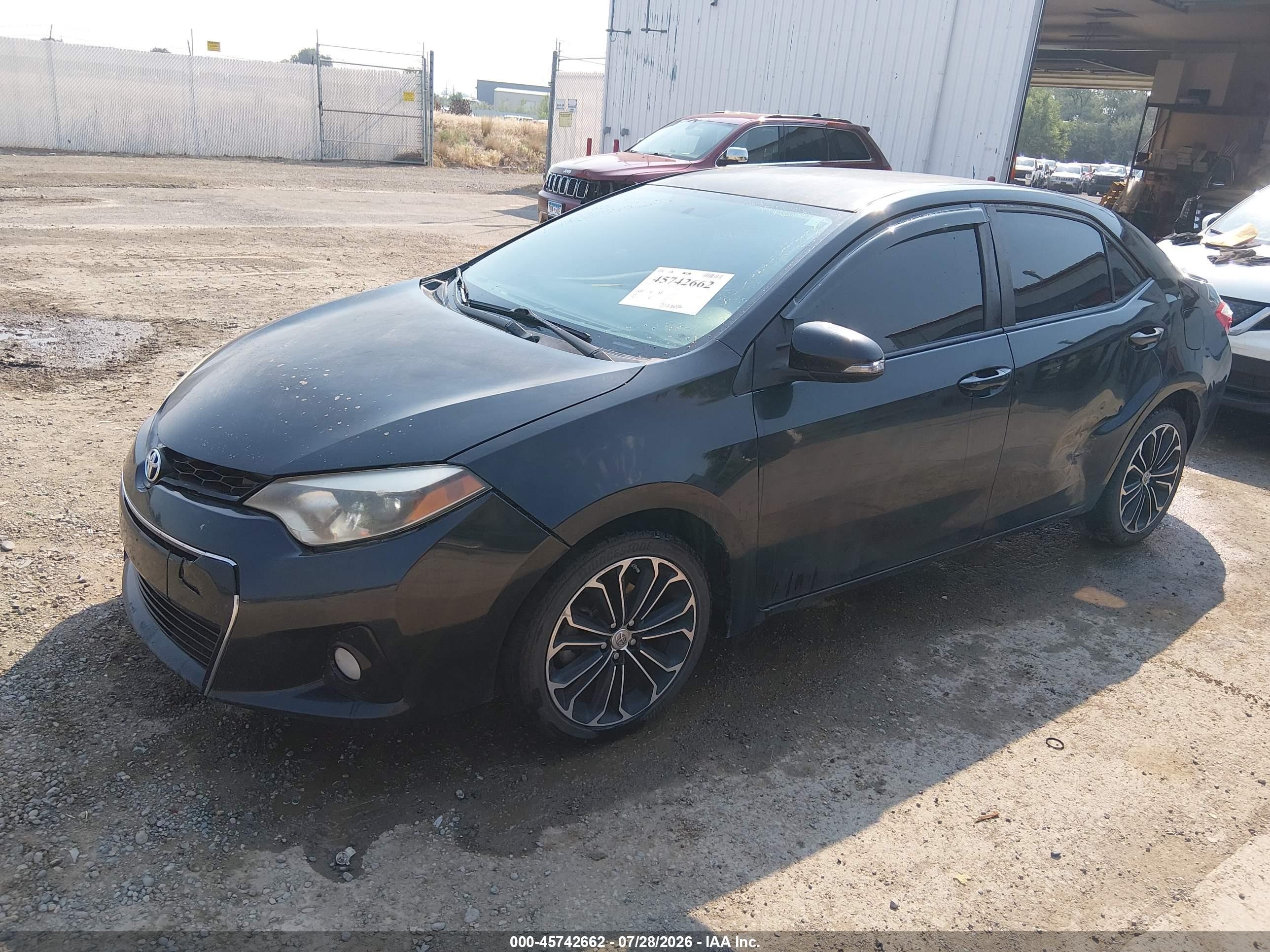 2014 Toyota Corolla S Plus Black vin: 2T1BURHEXEC093205