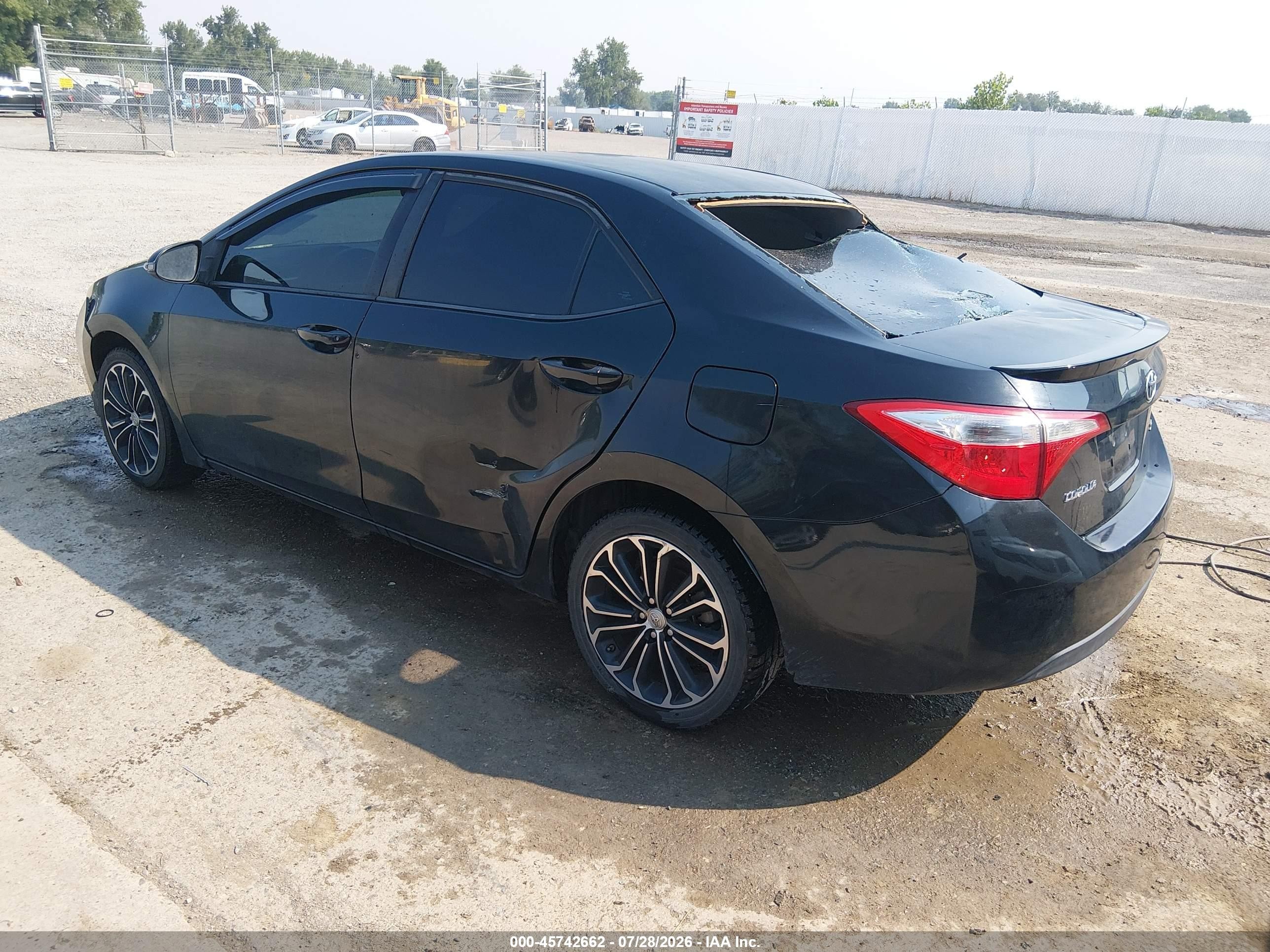 2014 Toyota Corolla S Plus Black vin: 2T1BURHEXEC093205