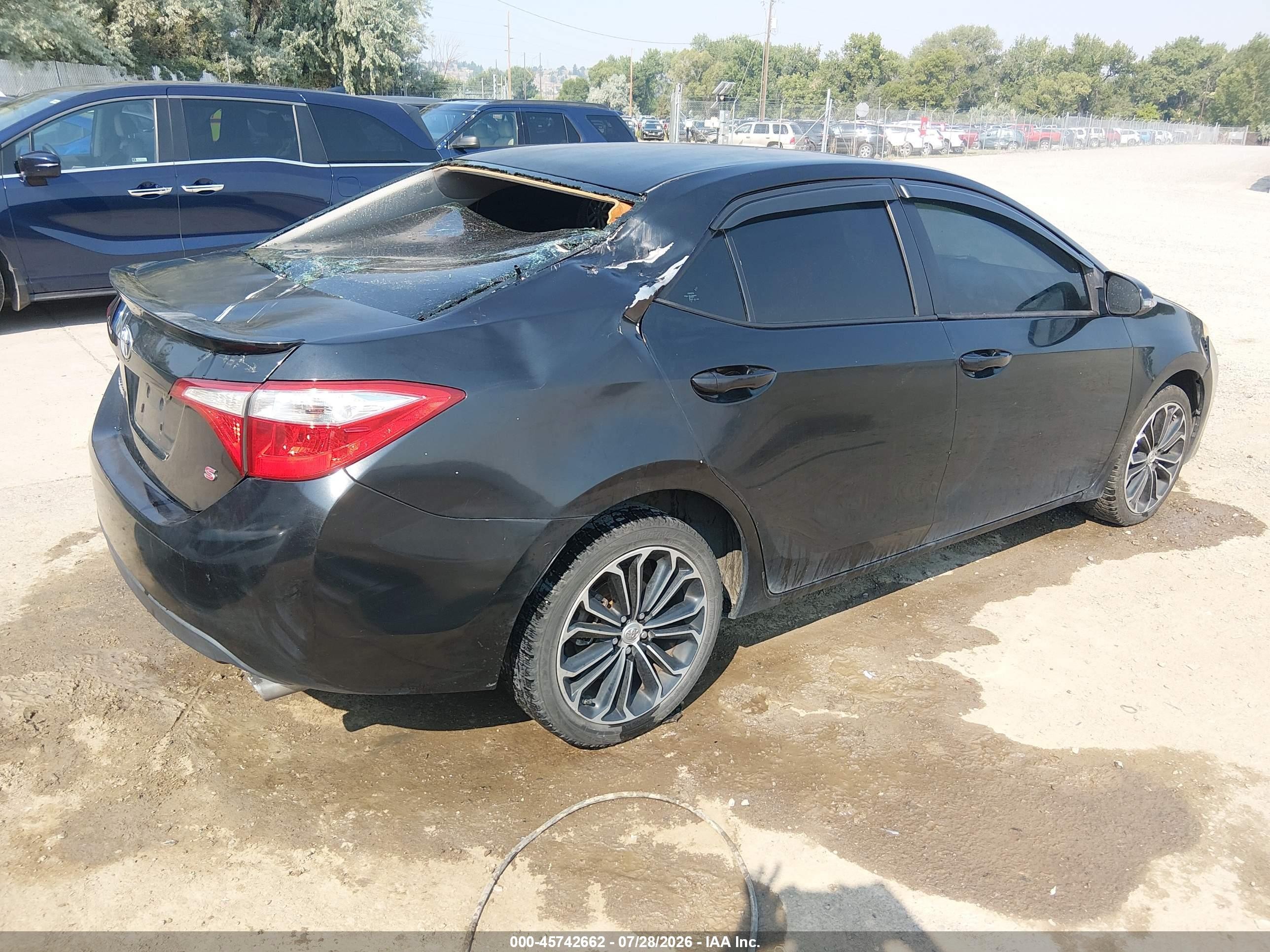 2014 Toyota Corolla S Plus Black vin: 2T1BURHEXEC093205