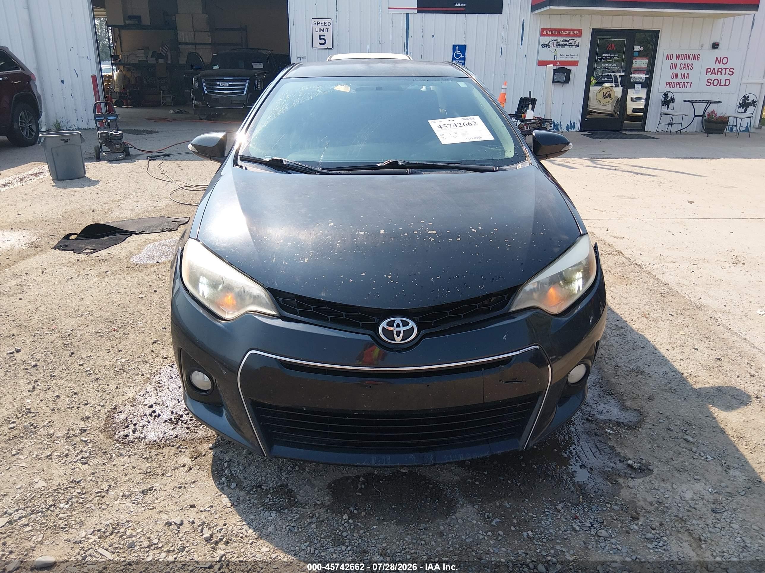 2014 Toyota Corolla S Plus Black vin: 2T1BURHEXEC093205