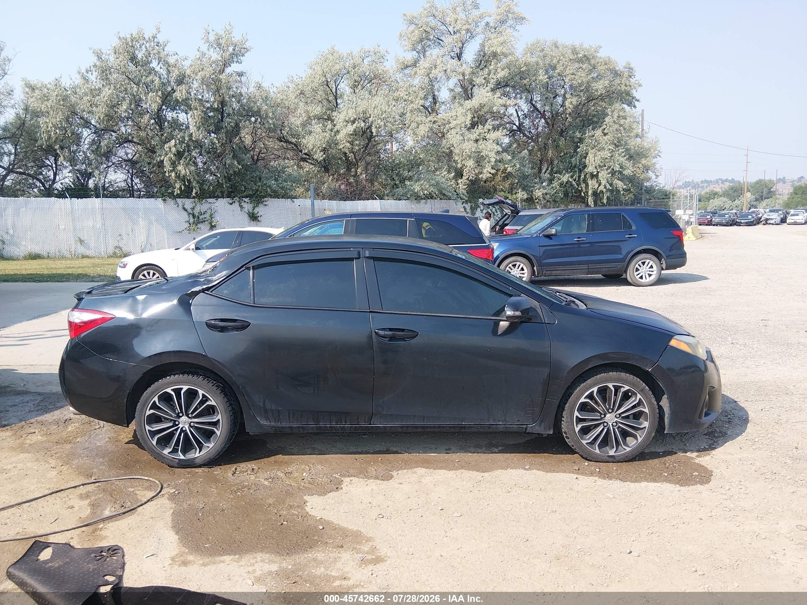 2014 Toyota Corolla S Plus Black vin: 2T1BURHEXEC093205