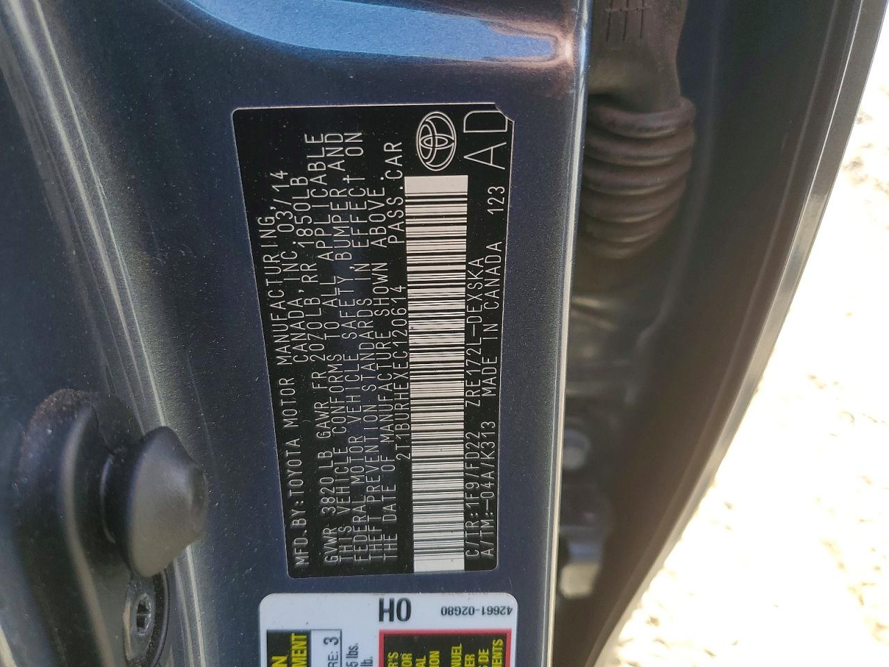 2014 Toyota Corolla S Plus Синий vin: 2T1BURHEXEC120614