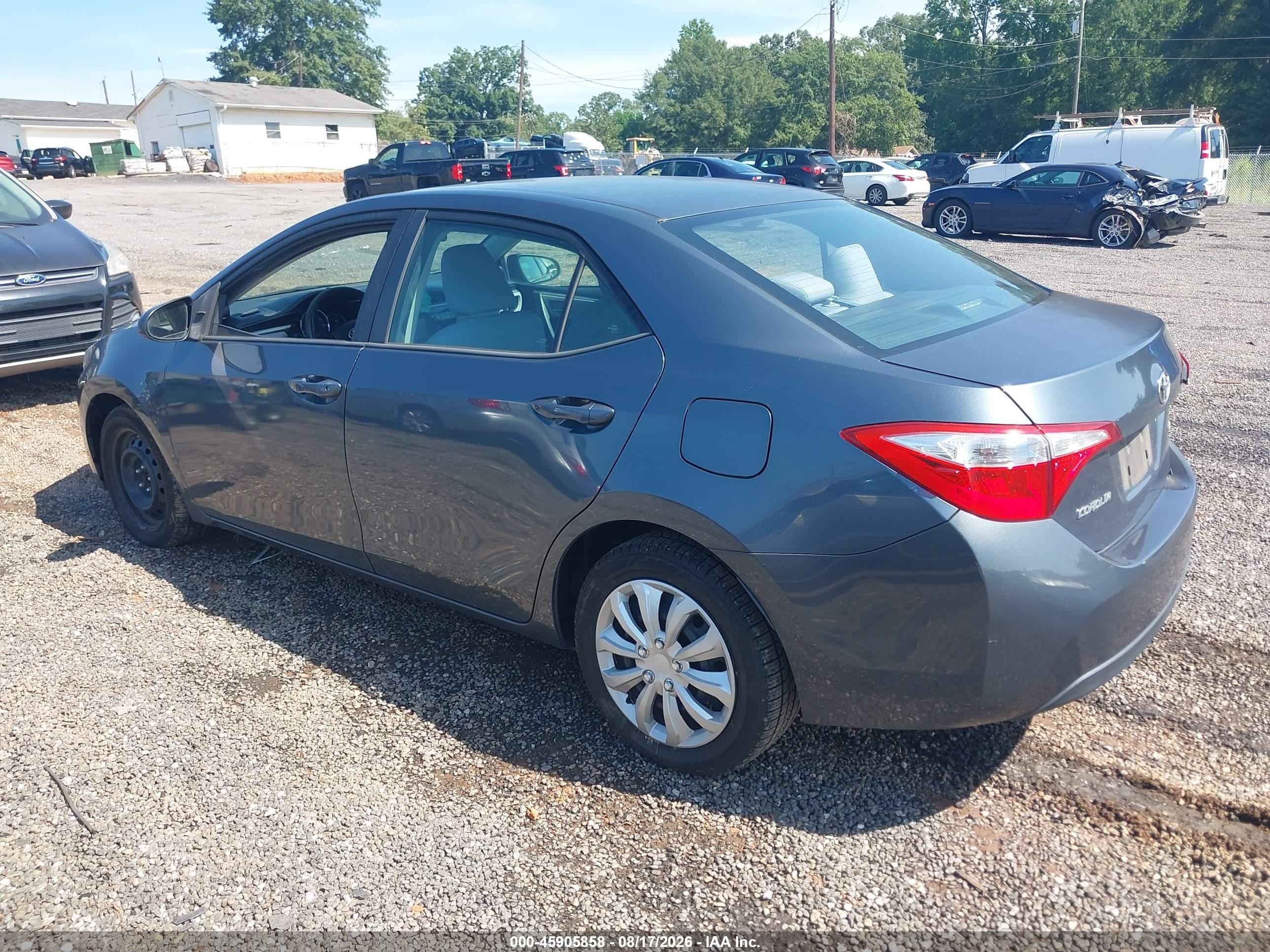 2014 Toyota Corolla Le Gray vin: 2T1BURHEXEC125523