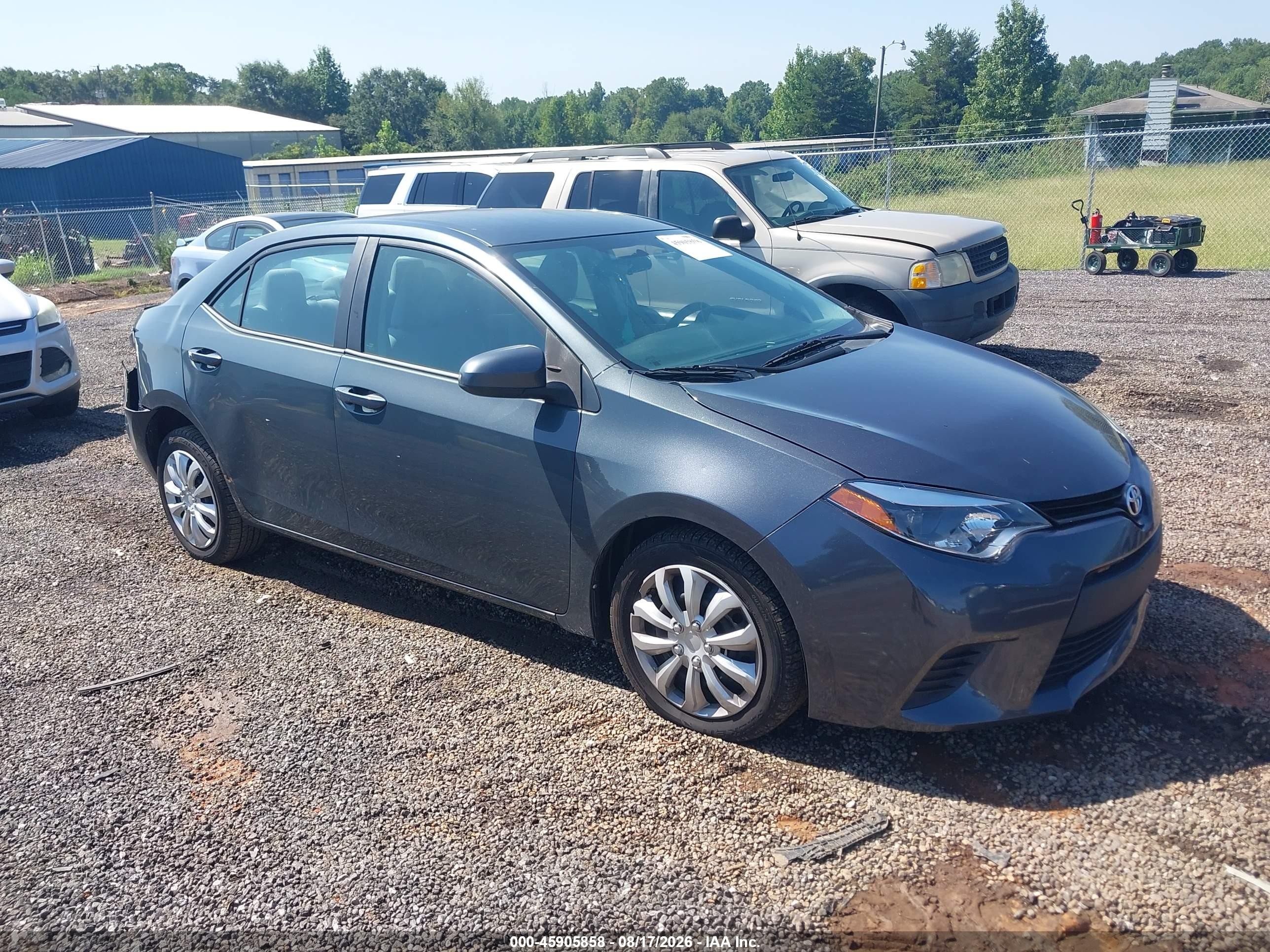 2014 Toyota Corolla Le Gray vin: 2T1BURHEXEC125523
