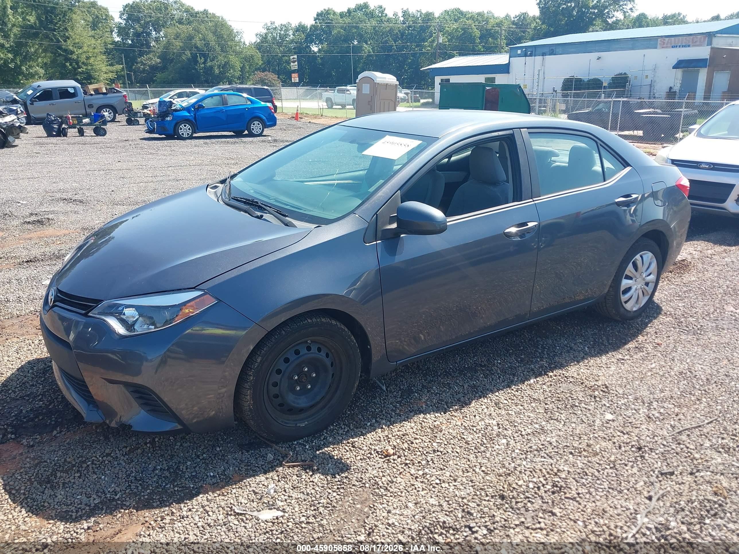 2014 Toyota Corolla Le Gray vin: 2T1BURHEXEC125523