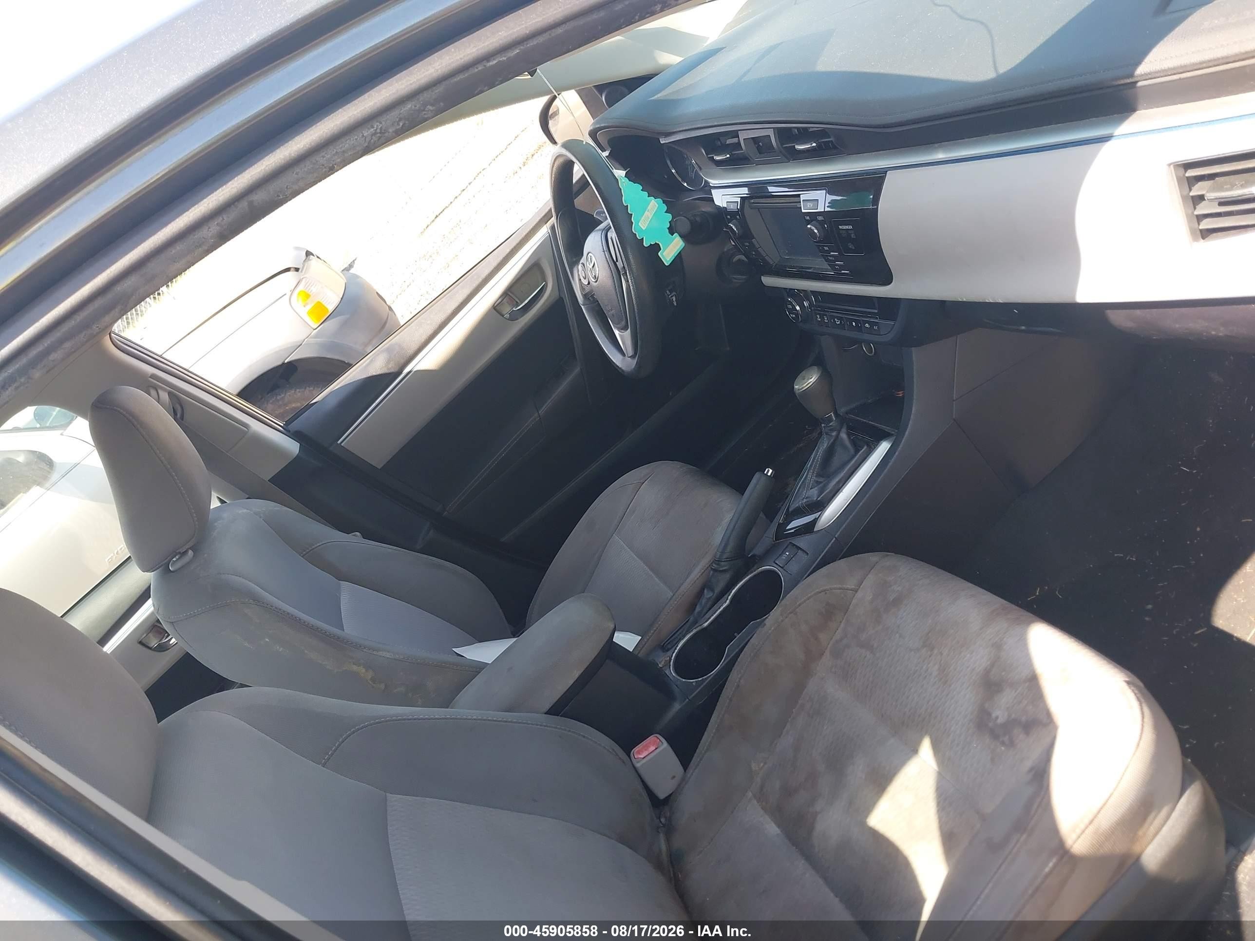 2014 Toyota Corolla Le Gray vin: 2T1BURHEXEC125523
