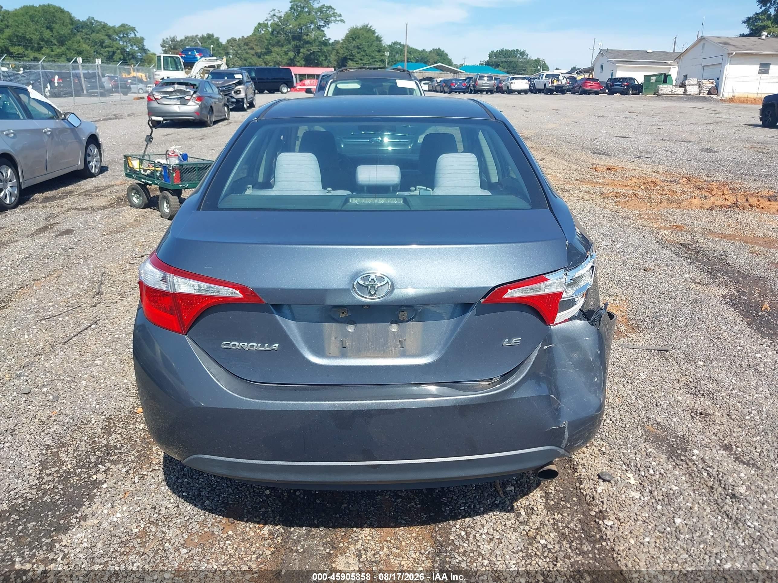 2014 Toyota Corolla Le Gray vin: 2T1BURHEXEC125523