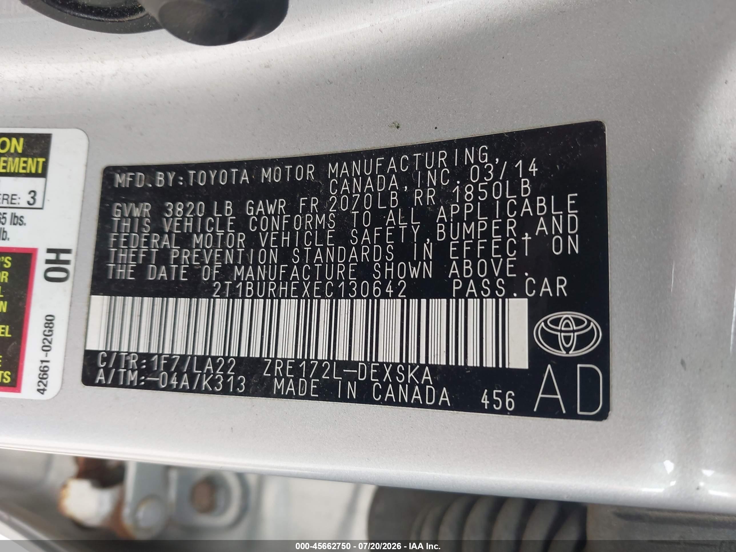 2014 Toyota Corolla S Premium Серебряный vin: 2T1BURHEXEC130642