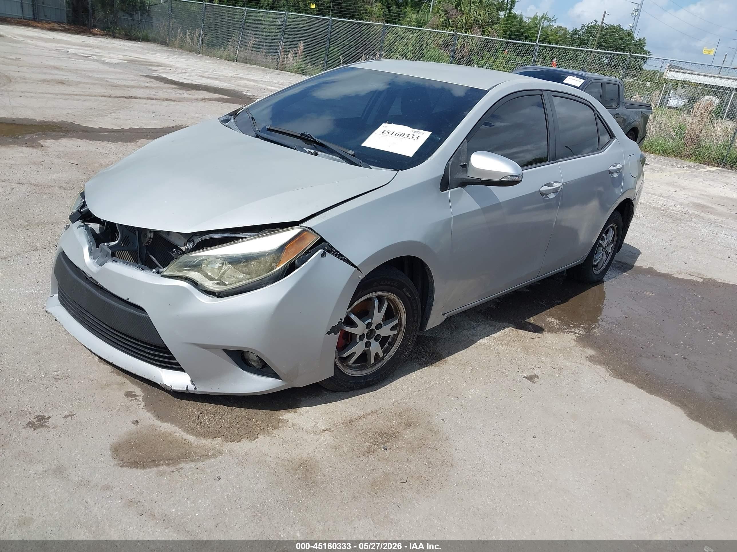 2014 Toyota Corolla Le Серебряный vin: 2T1BURHEXEC133346