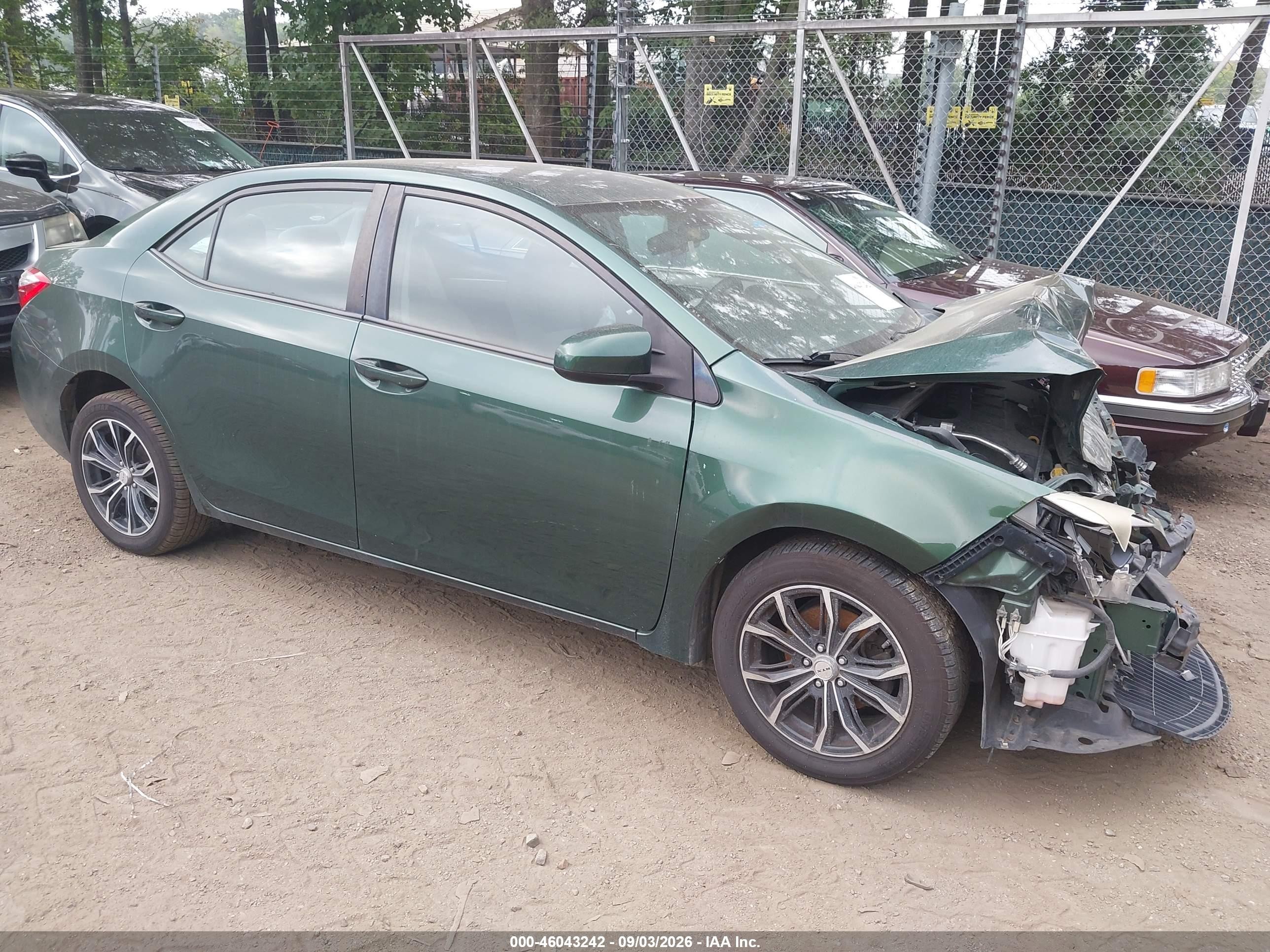 2014 Toyota Corolla Le Зеленый vin: 2T1BURHEXEC133752