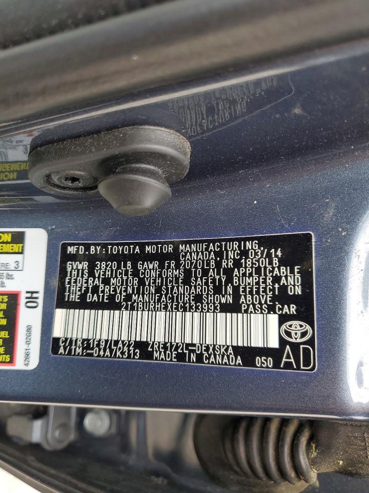 2014 Toyota Corolla S Premium Gray vin: 2T1BURHEXEC133993