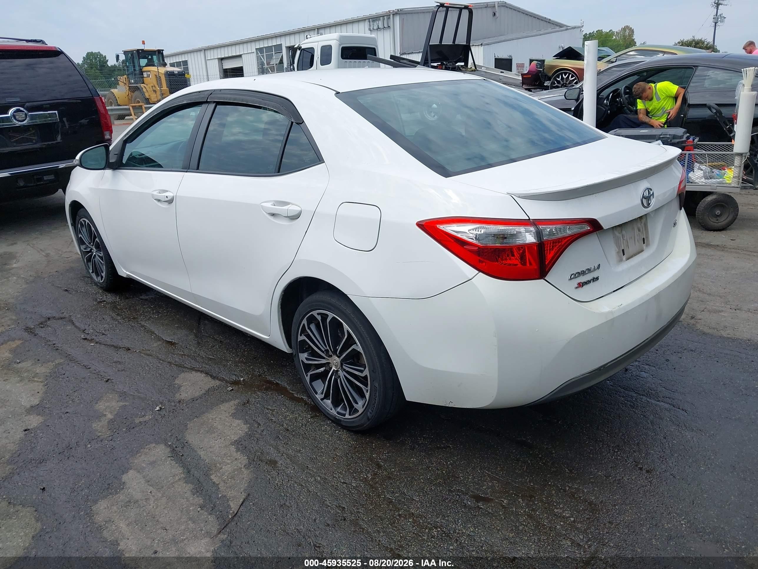 2014 Toyota Corolla L/le/le Pls/prm/s/s Pls White vin: 2T1BURHEXEC140751