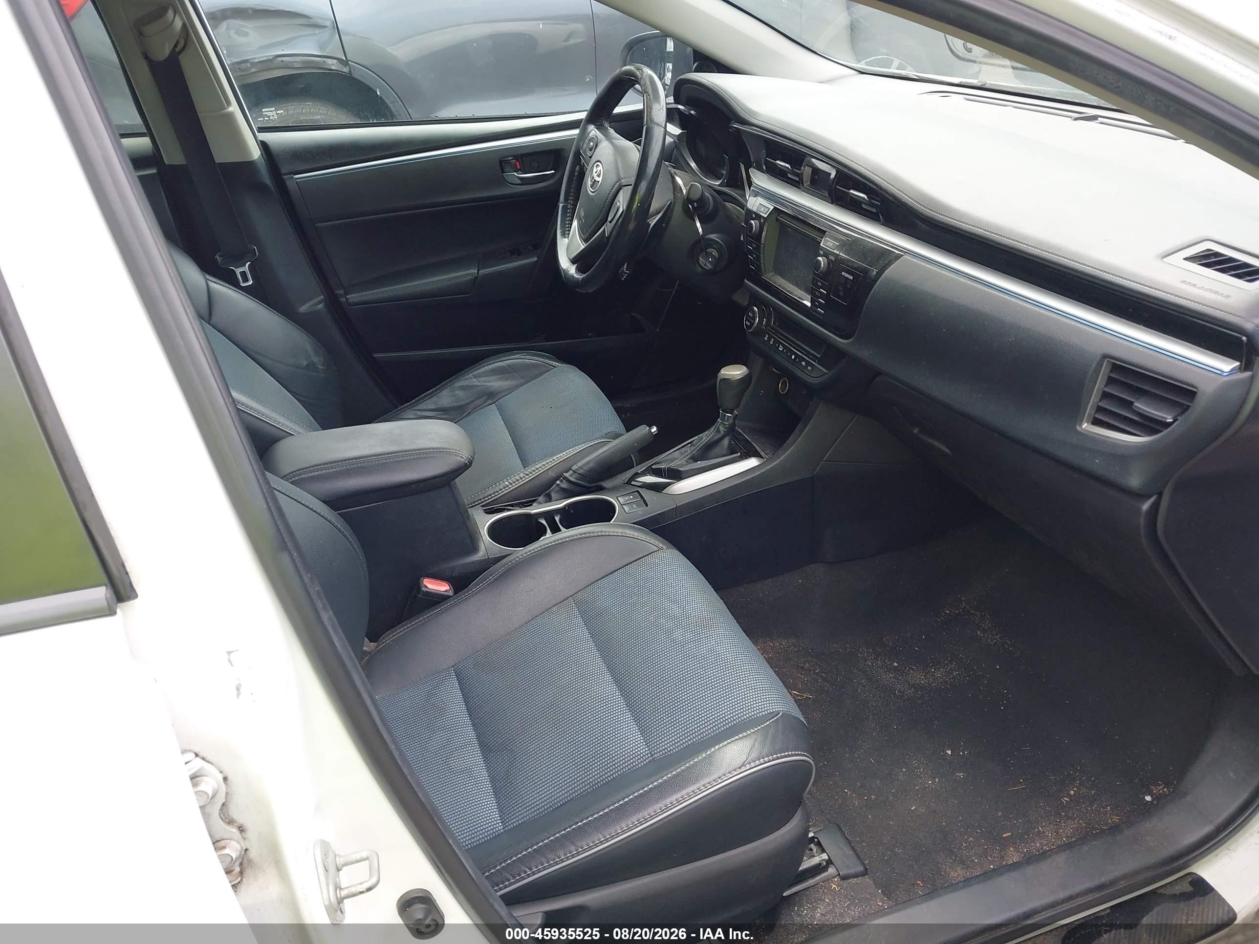 2014 Toyota Corolla L/le/le Pls/prm/s/s Pls White vin: 2T1BURHEXEC140751