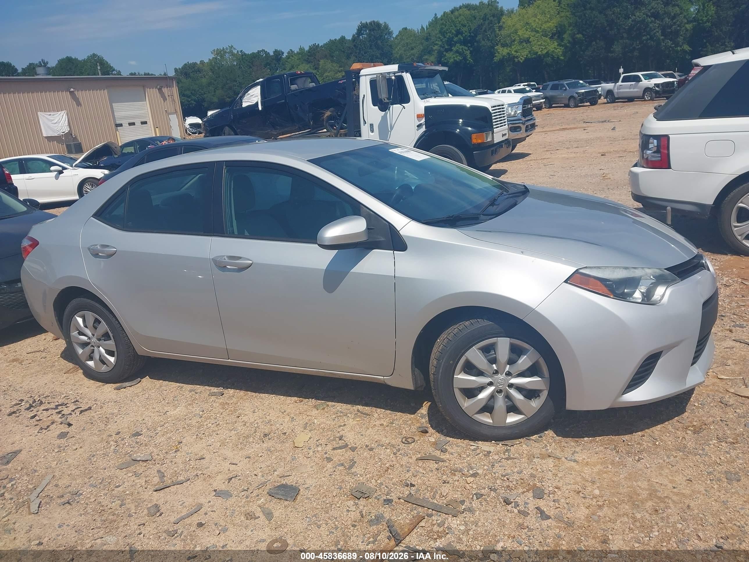 2014 Toyota Corolla Le Silver vin: 2T1BURHEXEC144850