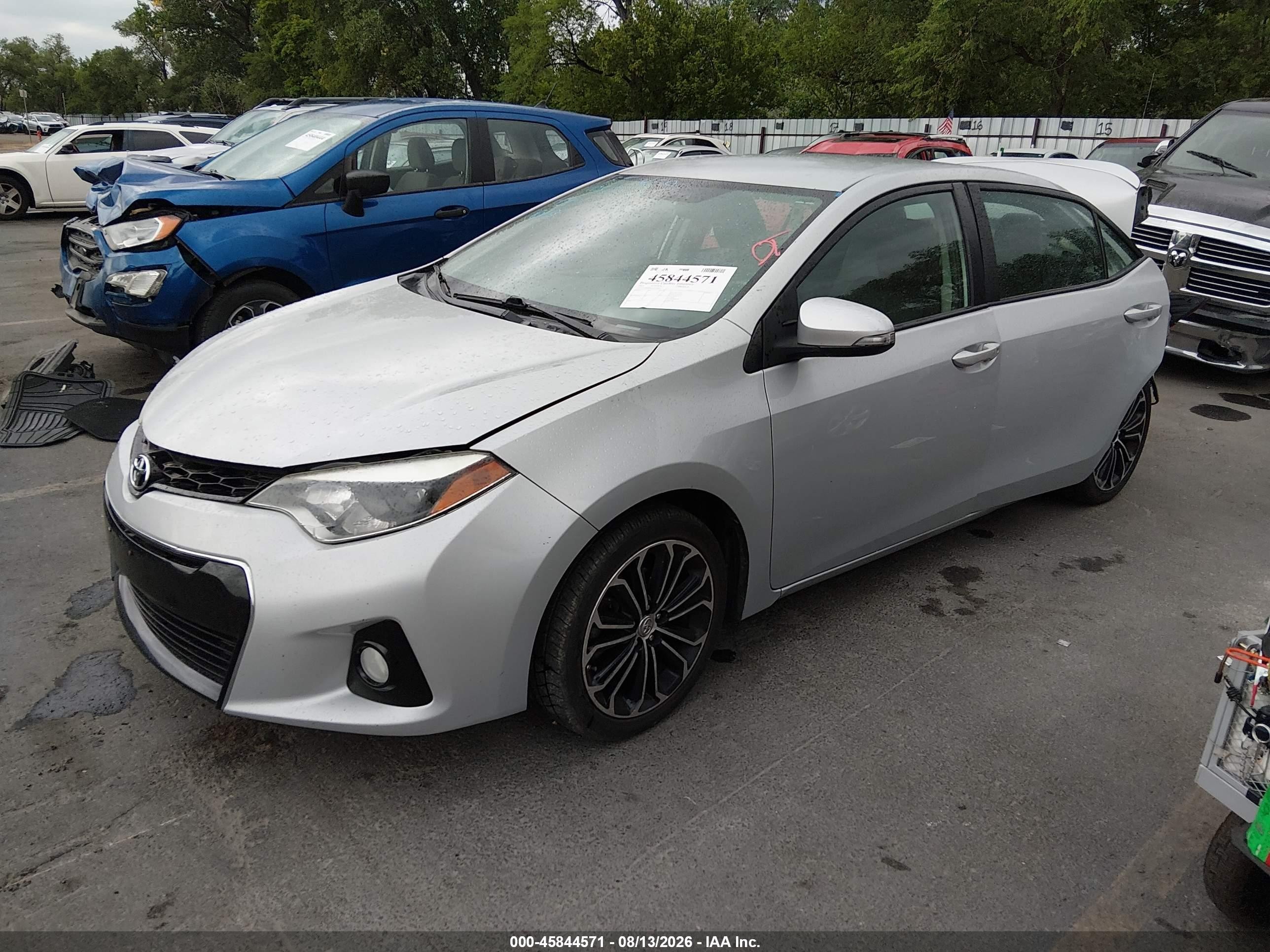 2014 Toyota Corolla S Plus Серебряный vin: 2T1BURHEXEC158022