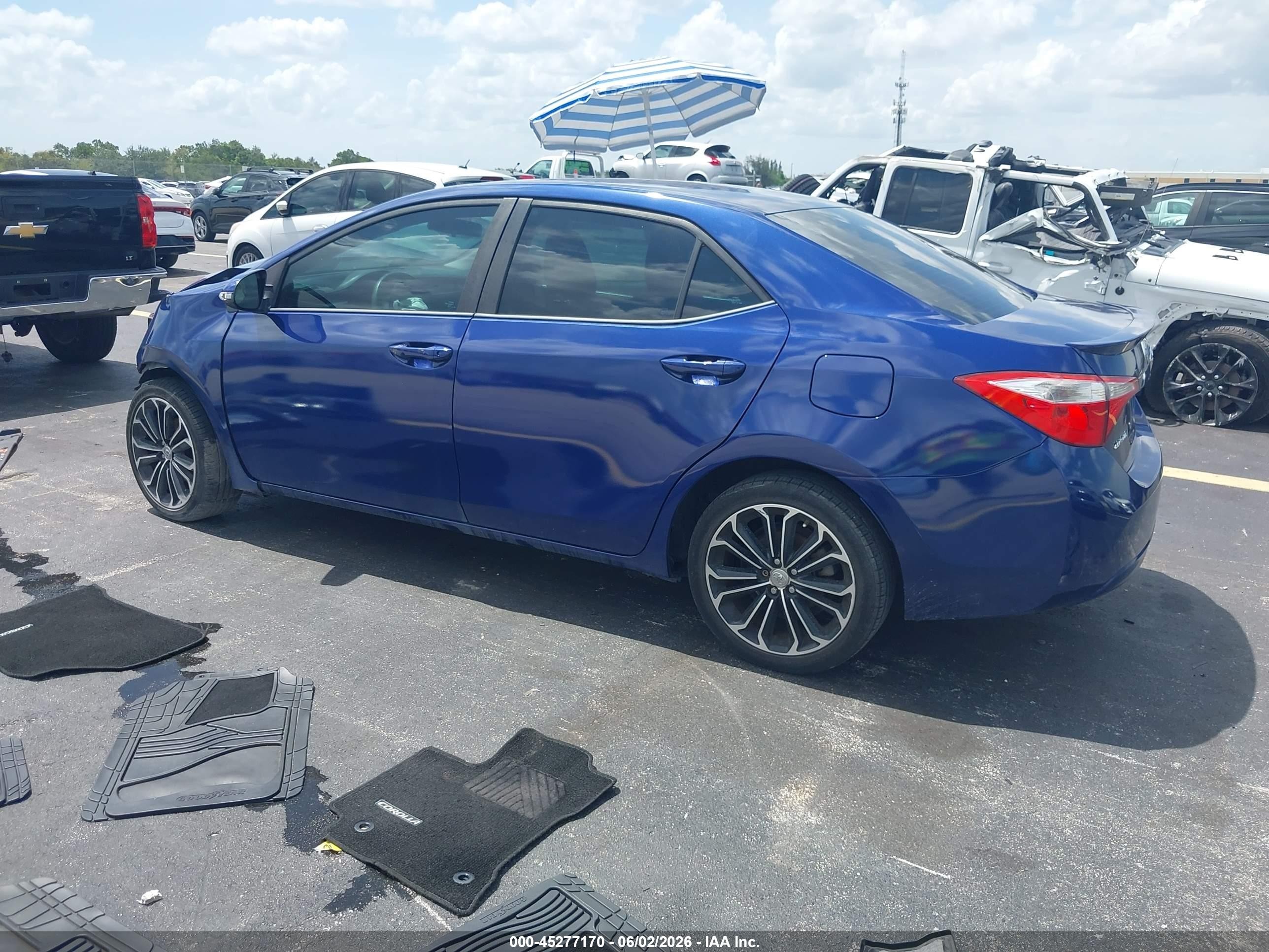 2014 Toyota Corolla S Plus Blue vin: 2T1BURHEXEC165150