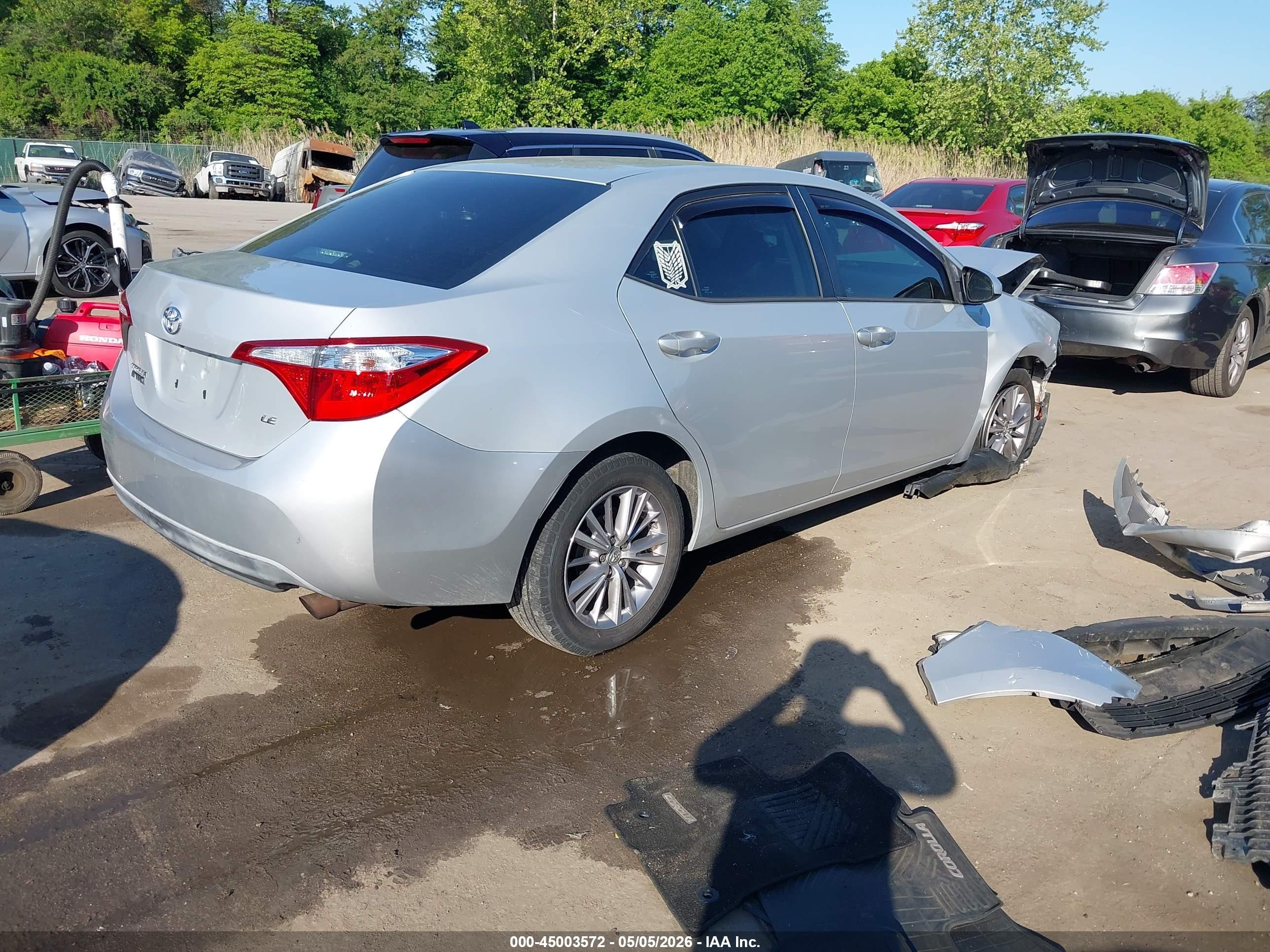 2014 Toyota Corolla Le Premium Silver vin: 2T1BURHEXEC175385