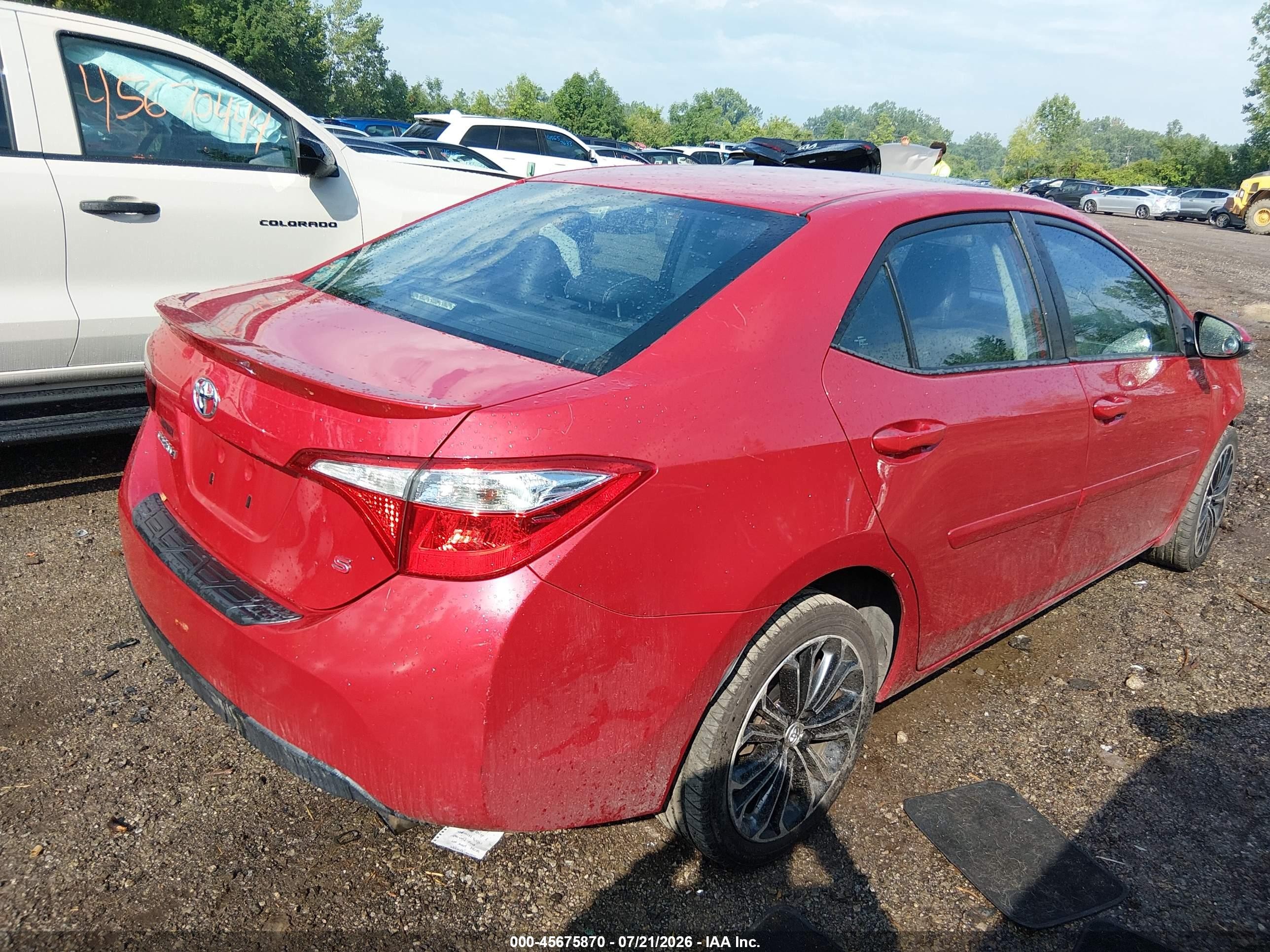 2014 Toyota Corolla S Plus Red vin: 2T1BURHEXEC188573