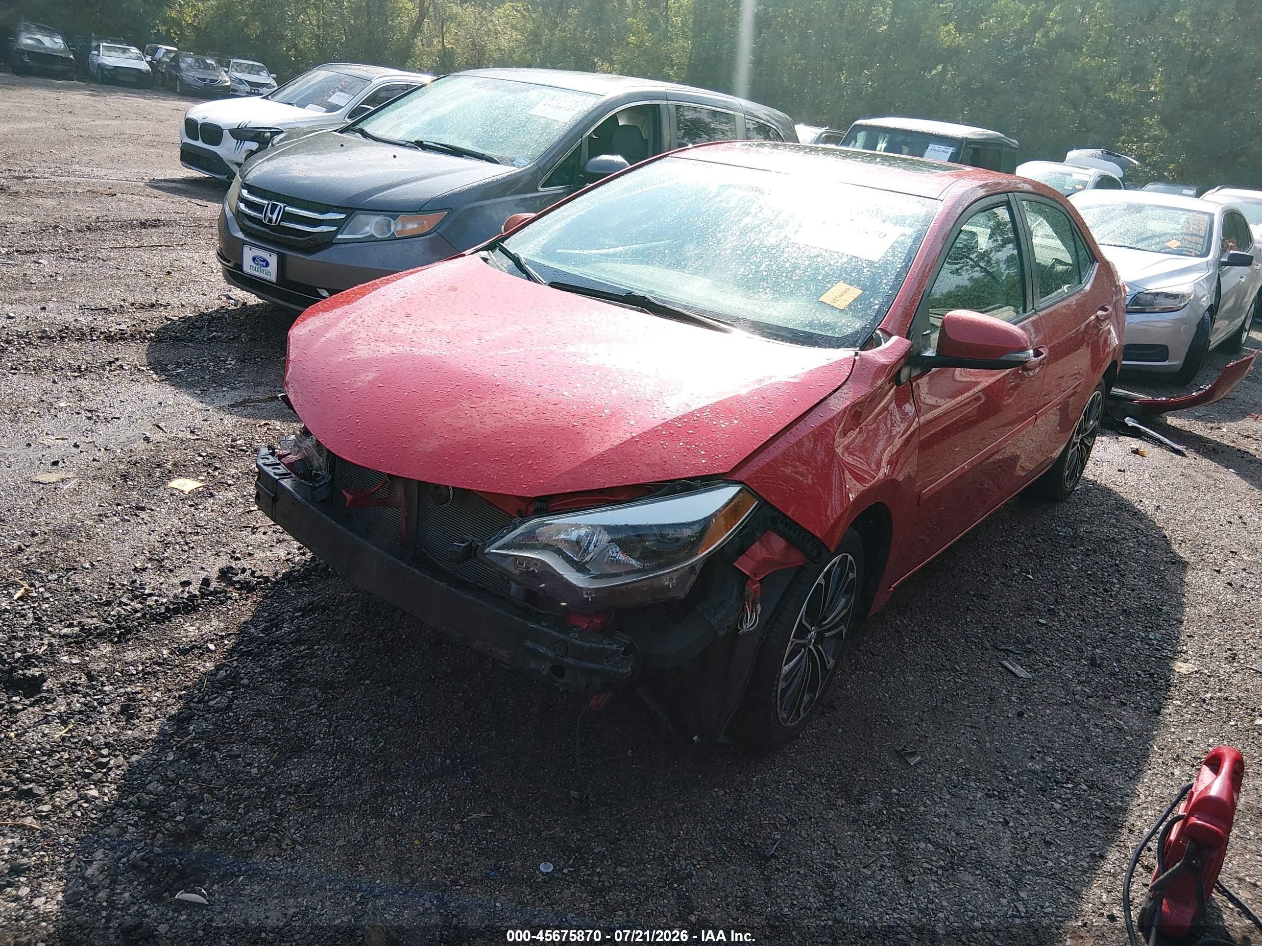 2014 Toyota Corolla S Plus Red vin: 2T1BURHEXEC188573