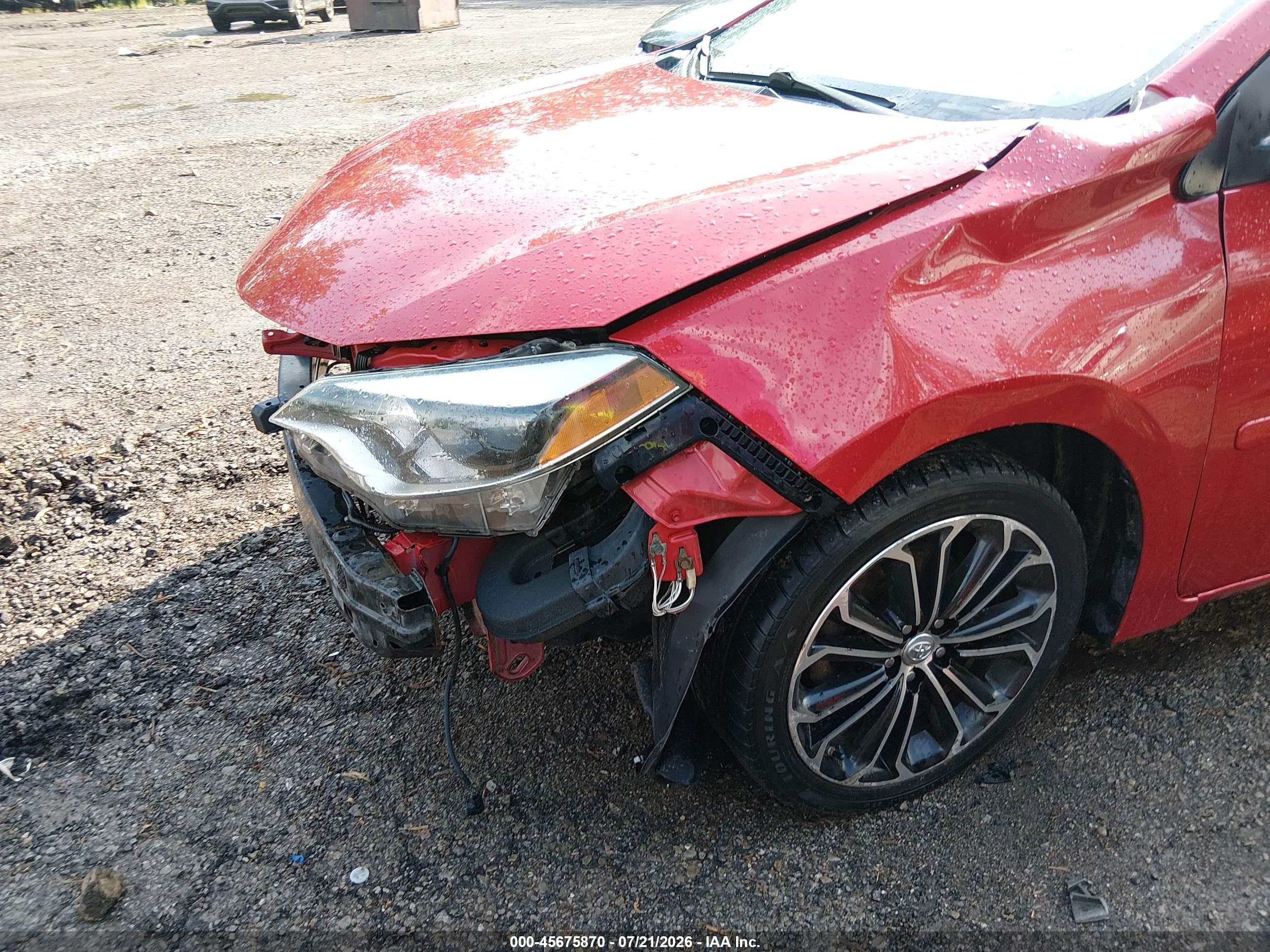 2014 Toyota Corolla S Plus Red vin: 2T1BURHEXEC188573