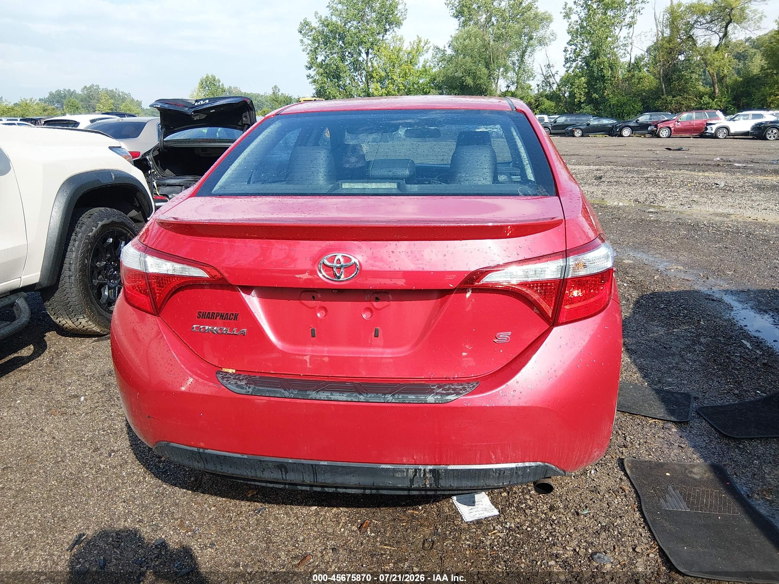 2014 Toyota Corolla S Plus Red vin: 2T1BURHEXEC188573