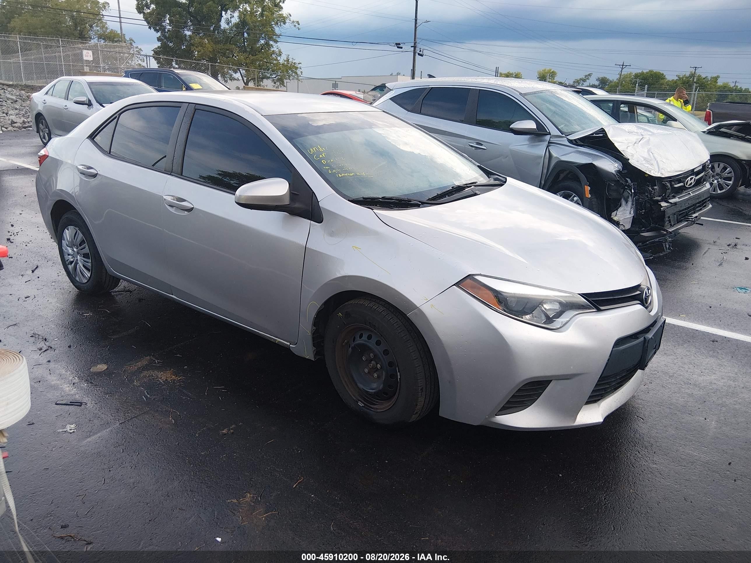 2014 Toyota Corolla L Silver vin: 2T1BURHEXEC207851