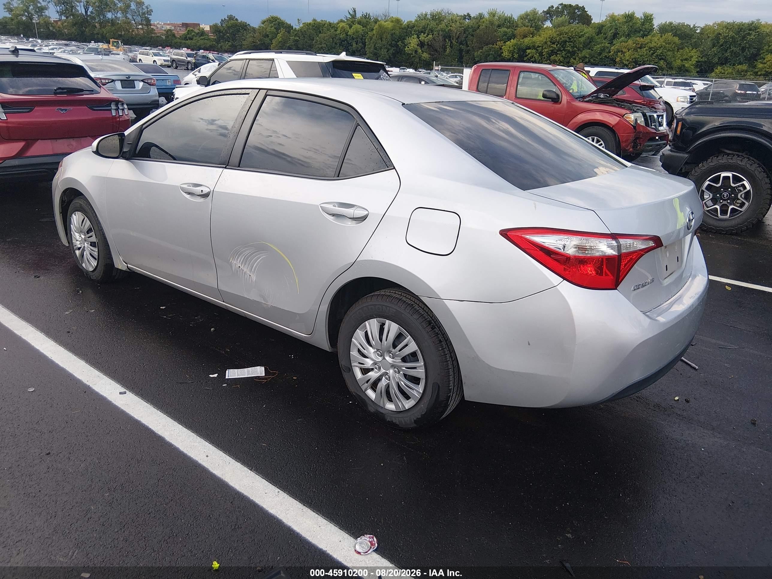 2014 Toyota Corolla L Silver vin: 2T1BURHEXEC207851