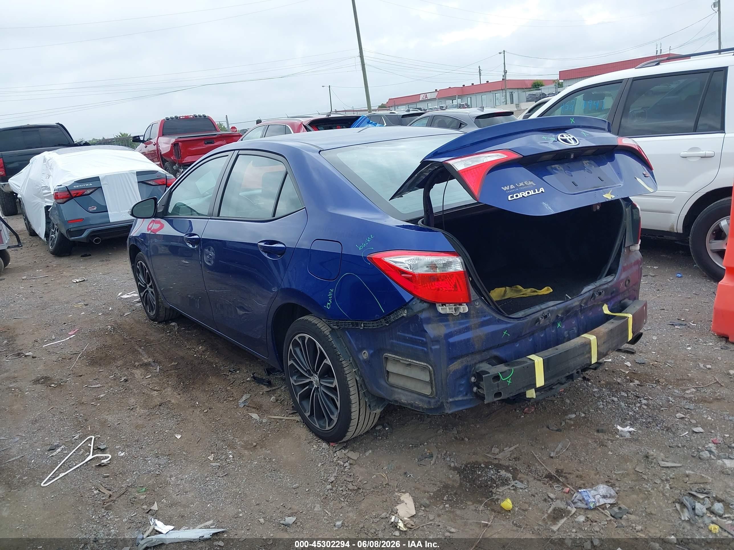 2014 Toyota Corolla S Plus Blue vin: 2T1BURHEXEC222446