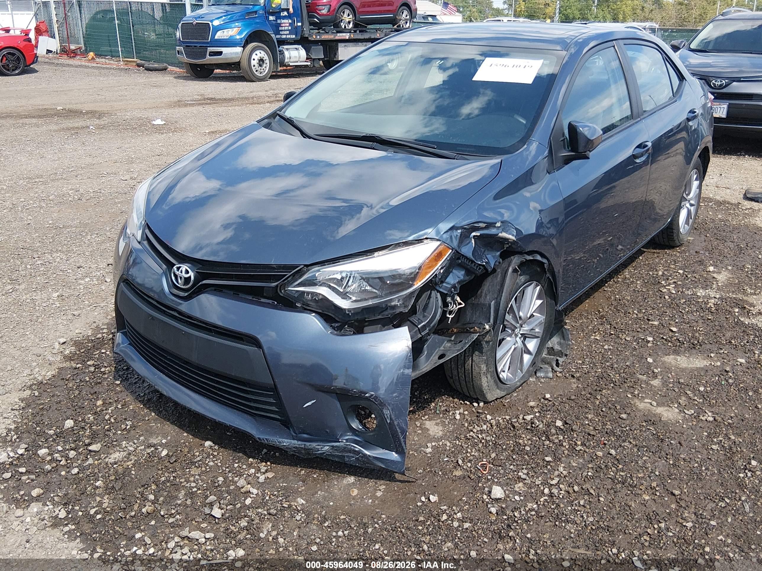 2014 Toyota Corolla Le Premium Blue vin: 2T1BURHEXEC225864