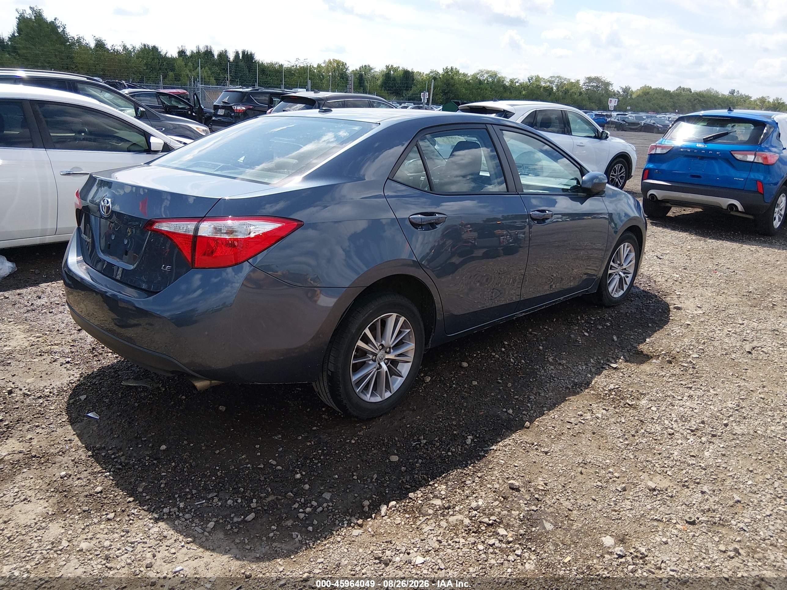 2014 Toyota Corolla Le Premium Blue vin: 2T1BURHEXEC225864
