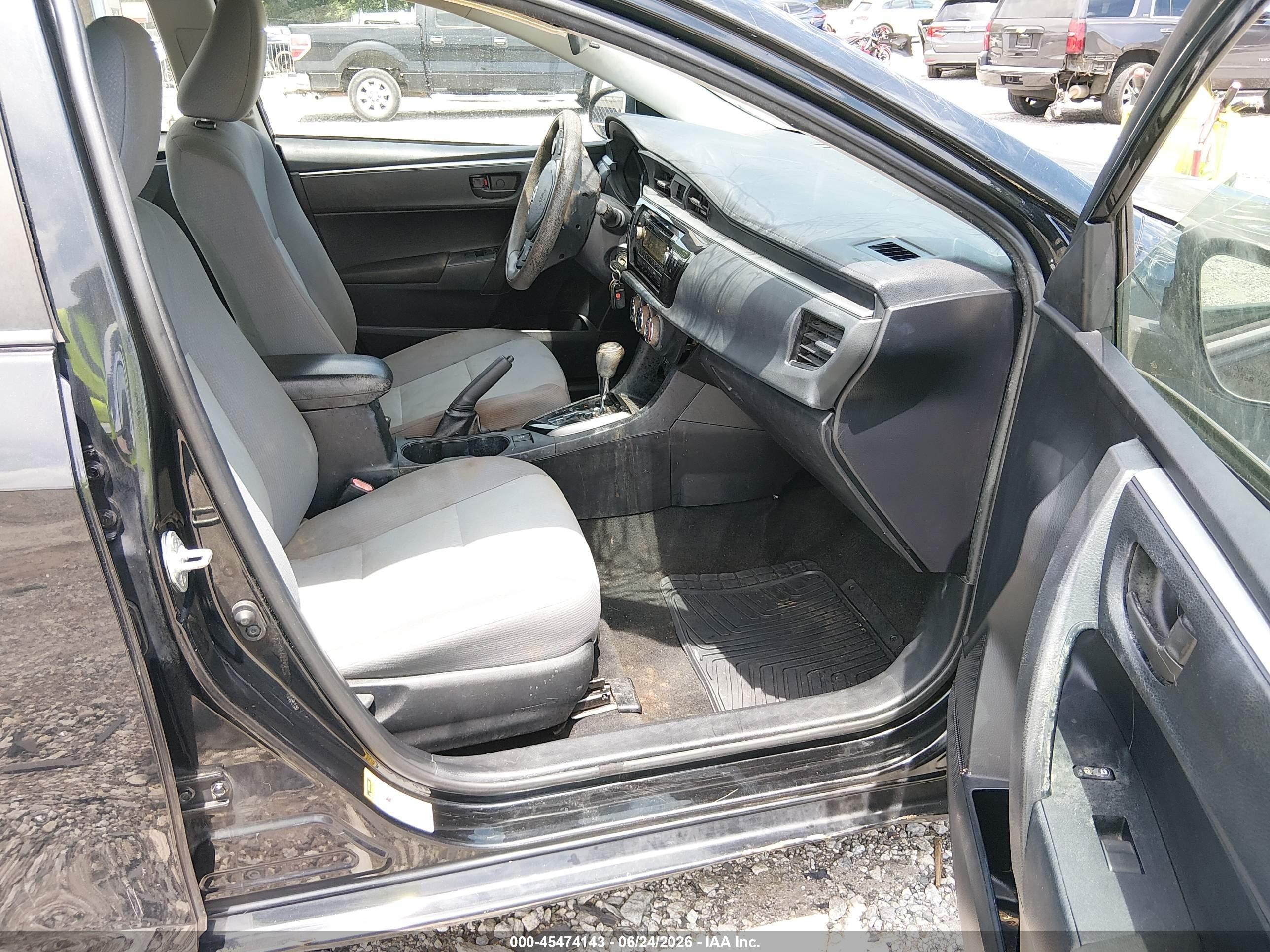 2015 Toyota Corolla L Black vin: 2T1BURHEXFC256095