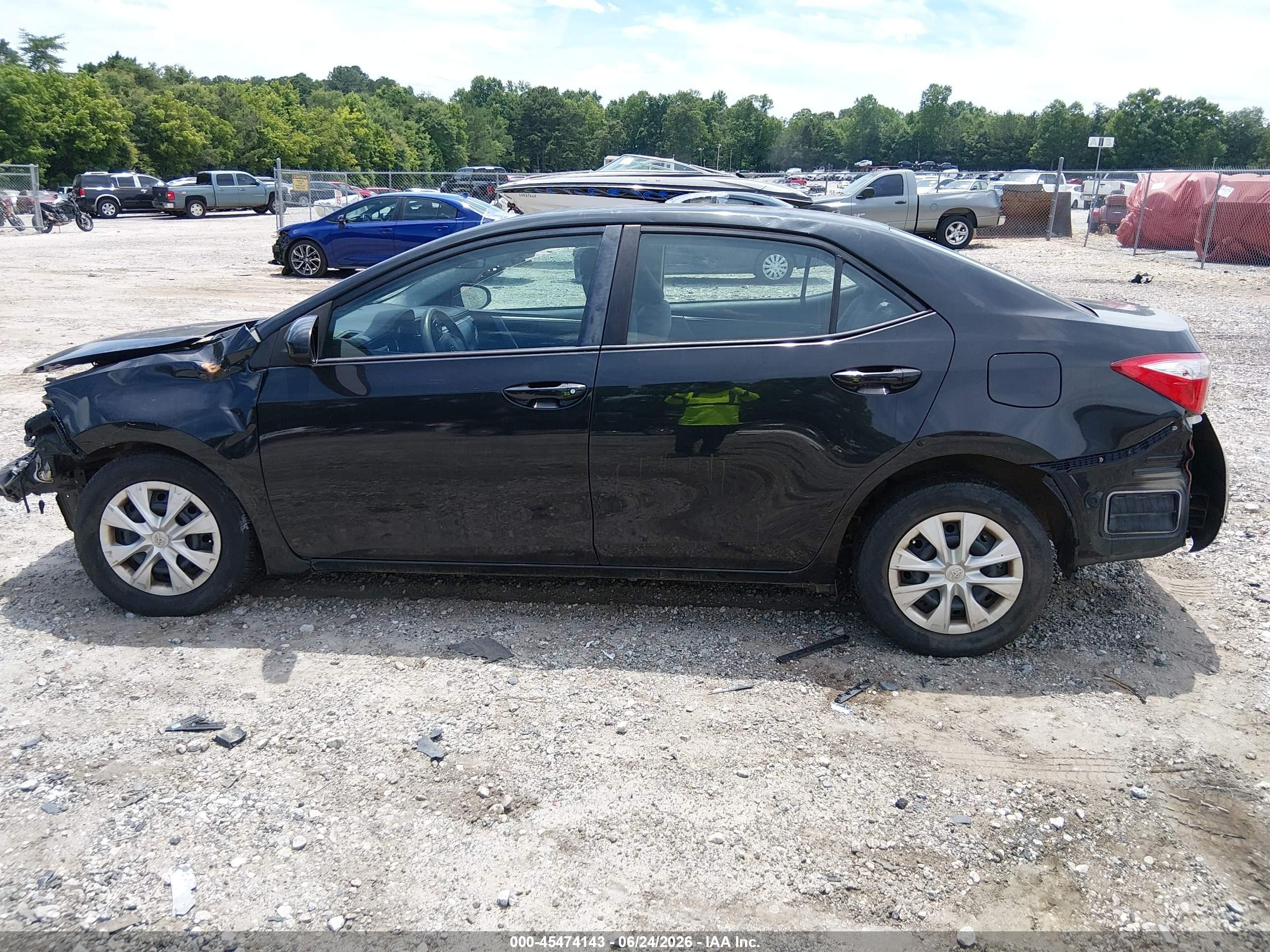 2015 Toyota Corolla L Black vin: 2T1BURHEXFC256095
