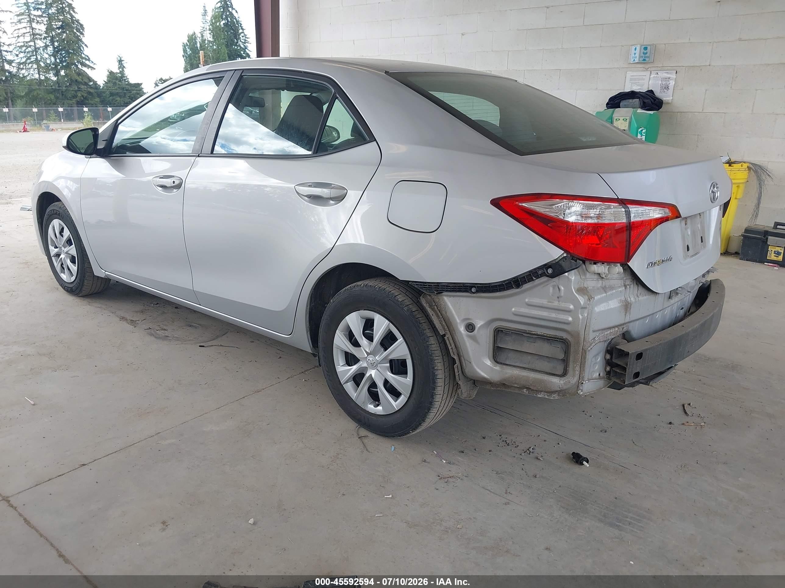 2015 Toyota Corolla L Silver vin: 2T1BURHEXFC283362