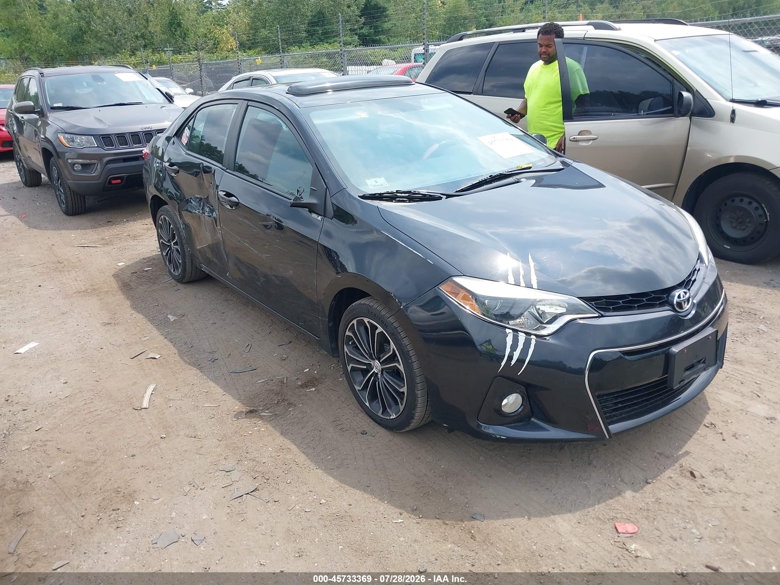 2015 Toyota Corolla S Plus Black vin: 2T1BURHEXFC287525