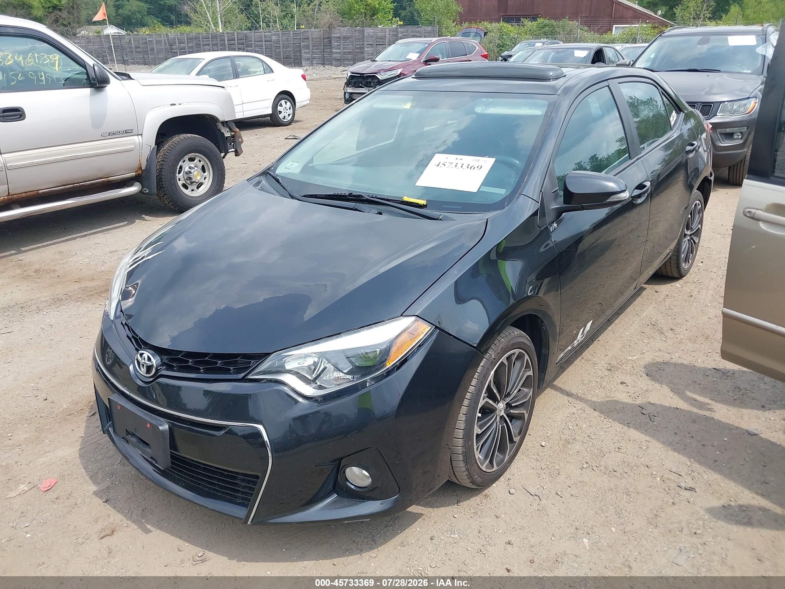 2015 Toyota Corolla S Plus Black vin: 2T1BURHEXFC287525