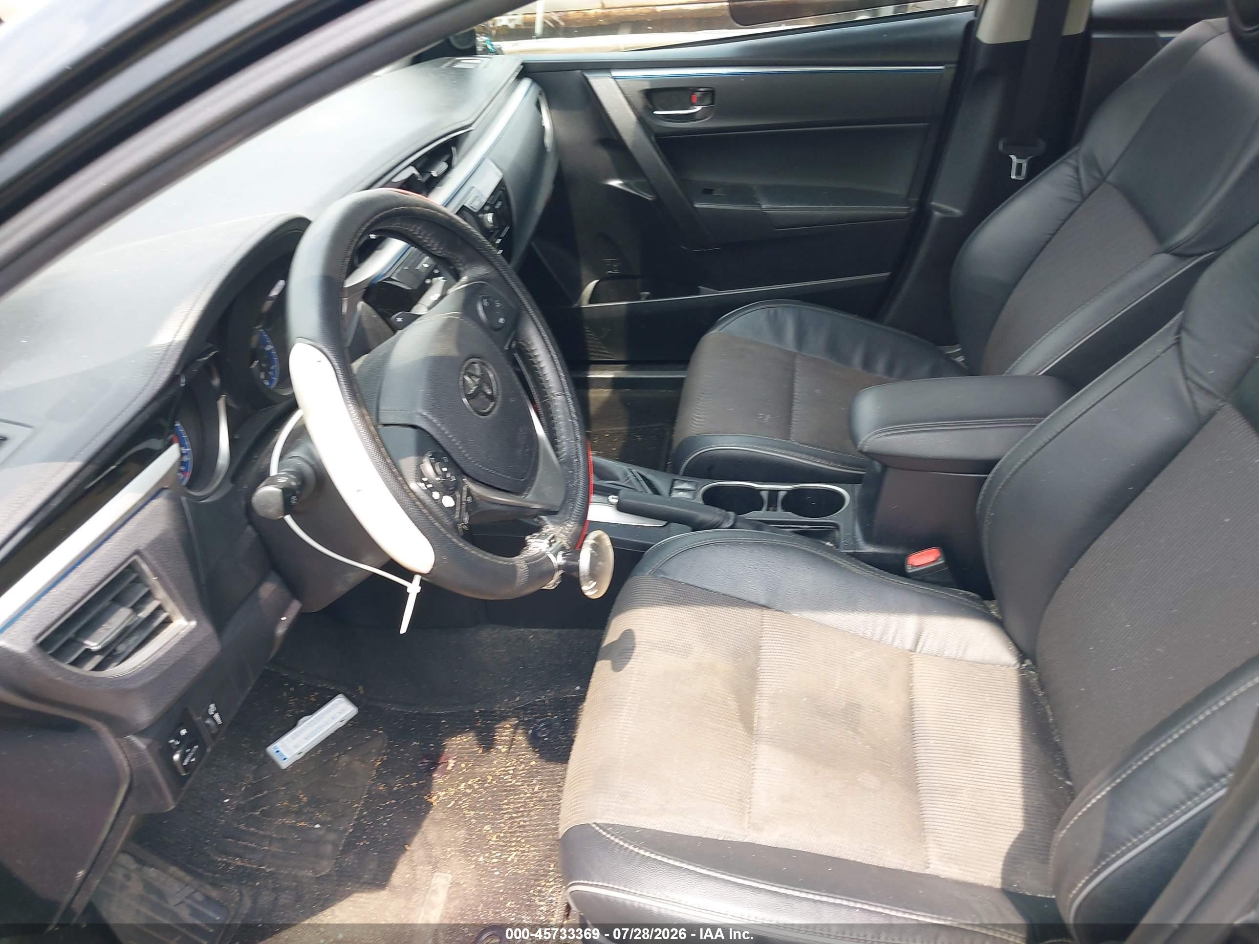 2015 Toyota Corolla S Plus Black vin: 2T1BURHEXFC287525