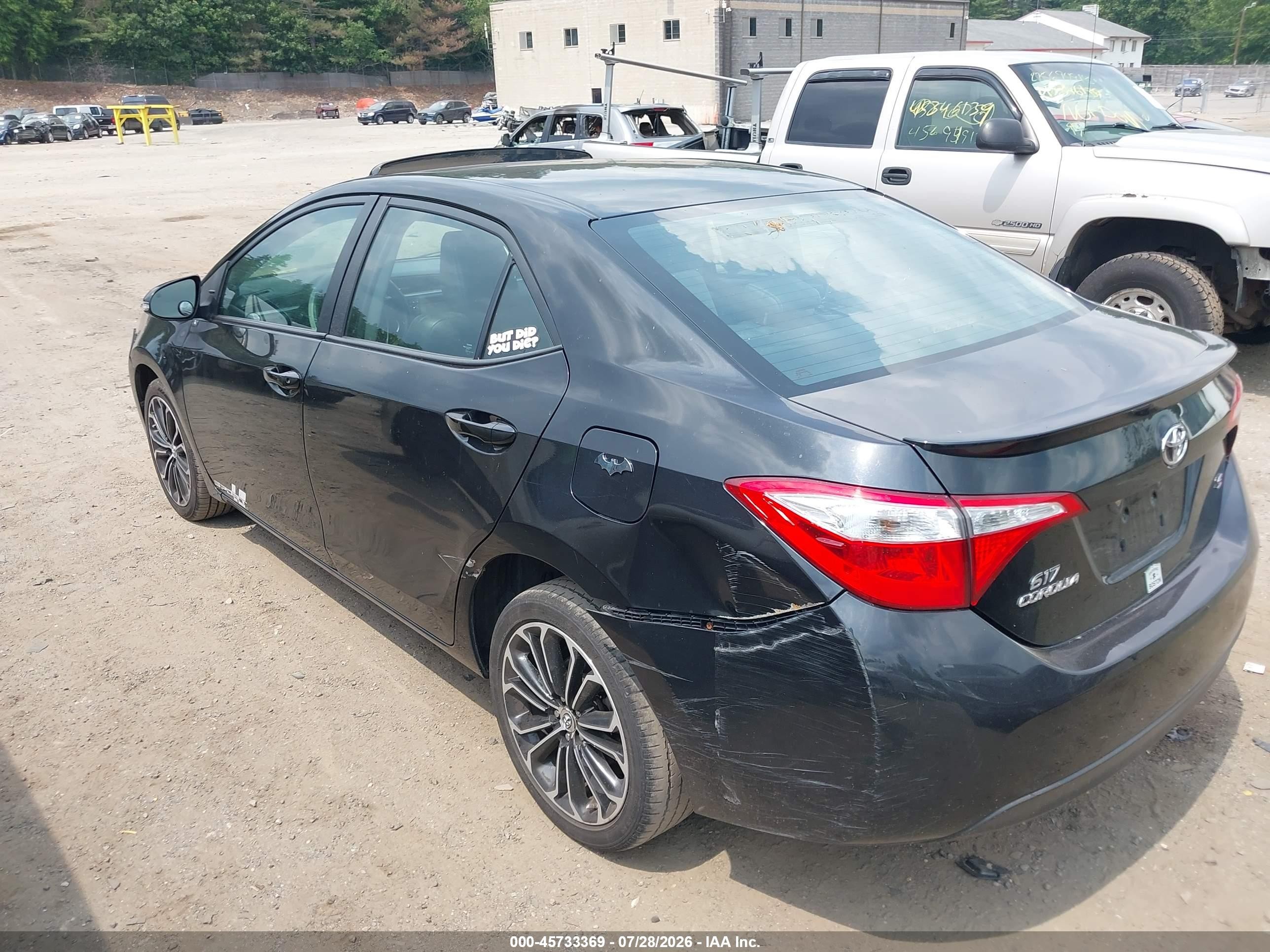 2015 Toyota Corolla S Plus Black vin: 2T1BURHEXFC287525